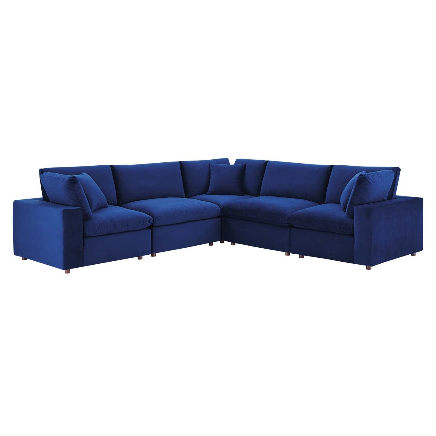 Modway Commix Down Filled Overstuffed Performance Velvet 5-Piece Sectional Sofa | Sofas | 