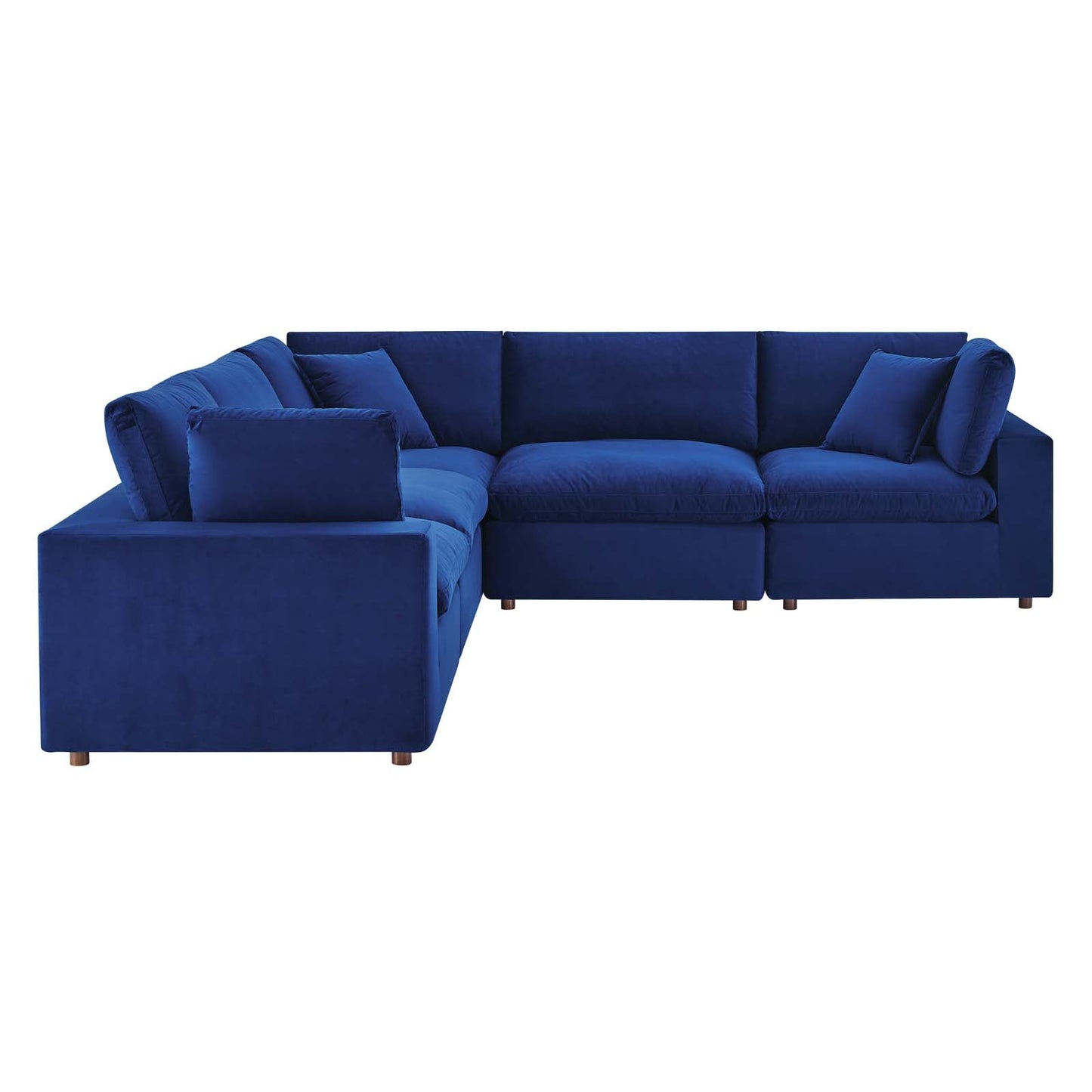 Modway Commix Down Filled Overstuffed Performance Velvet 5-Piece Sectional Sofa | Sofas | 