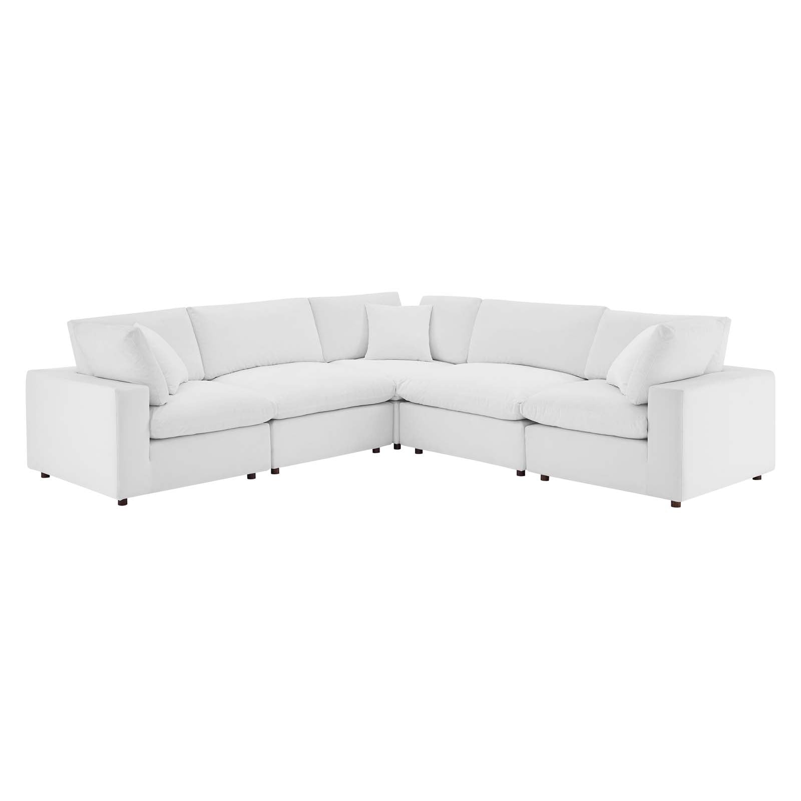 Modway Commix Down Filled Overstuffed Performance Velvet 5-Piece Sectional Sofa | Sofas | 