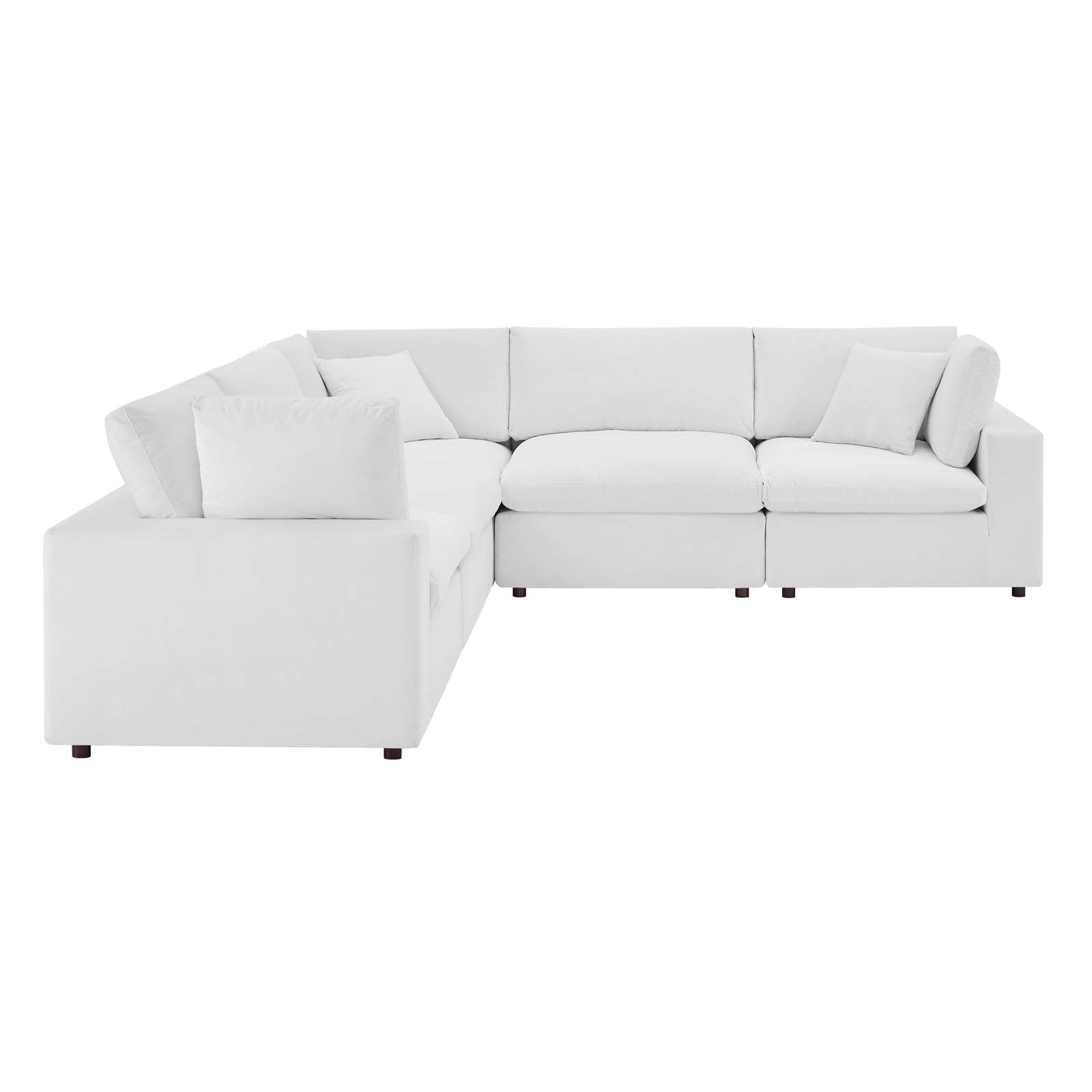 Modway Commix Down Filled Overstuffed Performance Velvet 5-Piece Sectional Sofa | Sofas | 