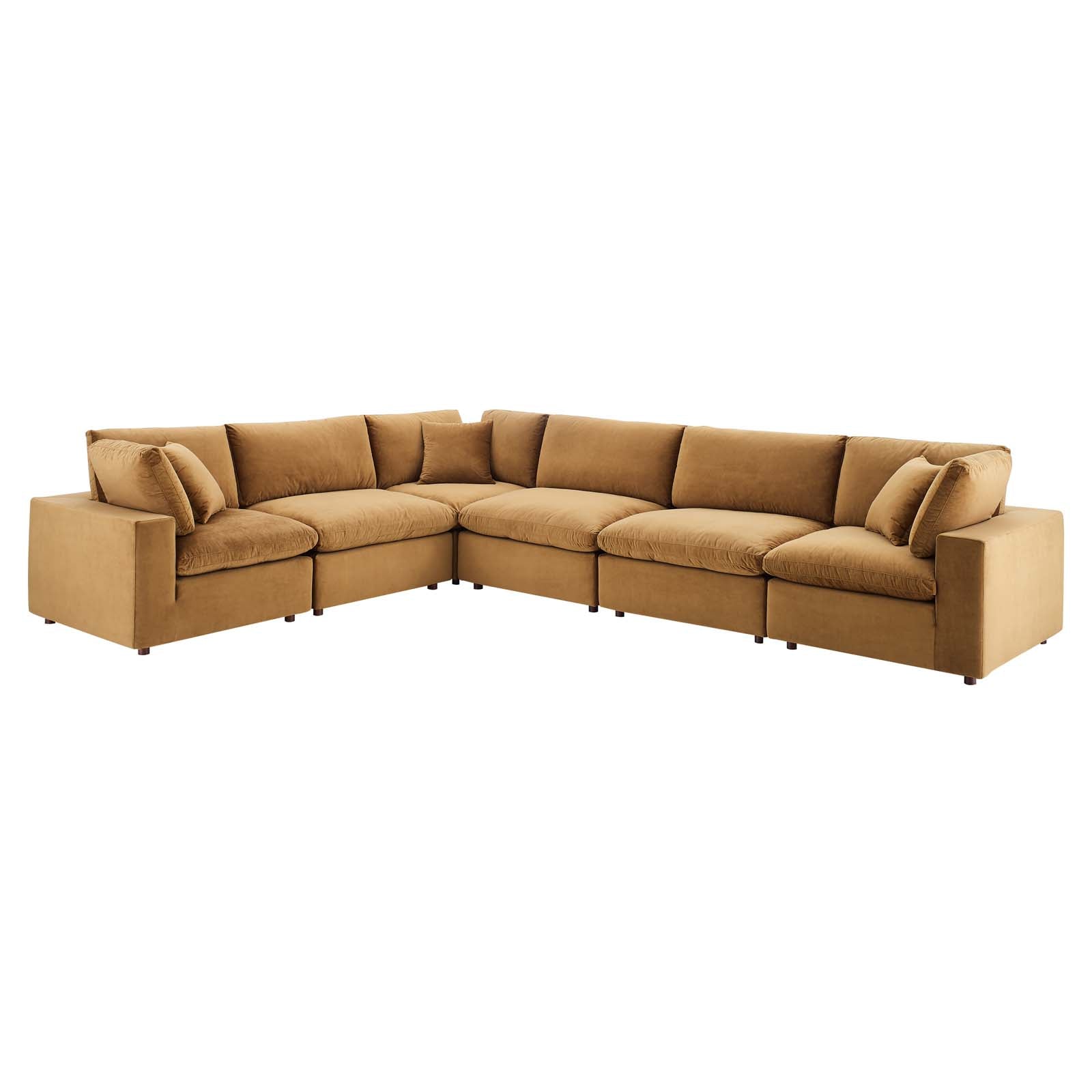 Commix Down Filled Overstuffed Performance Velvet 6-Piece Sectional Sofa By Modway | Sofas | 