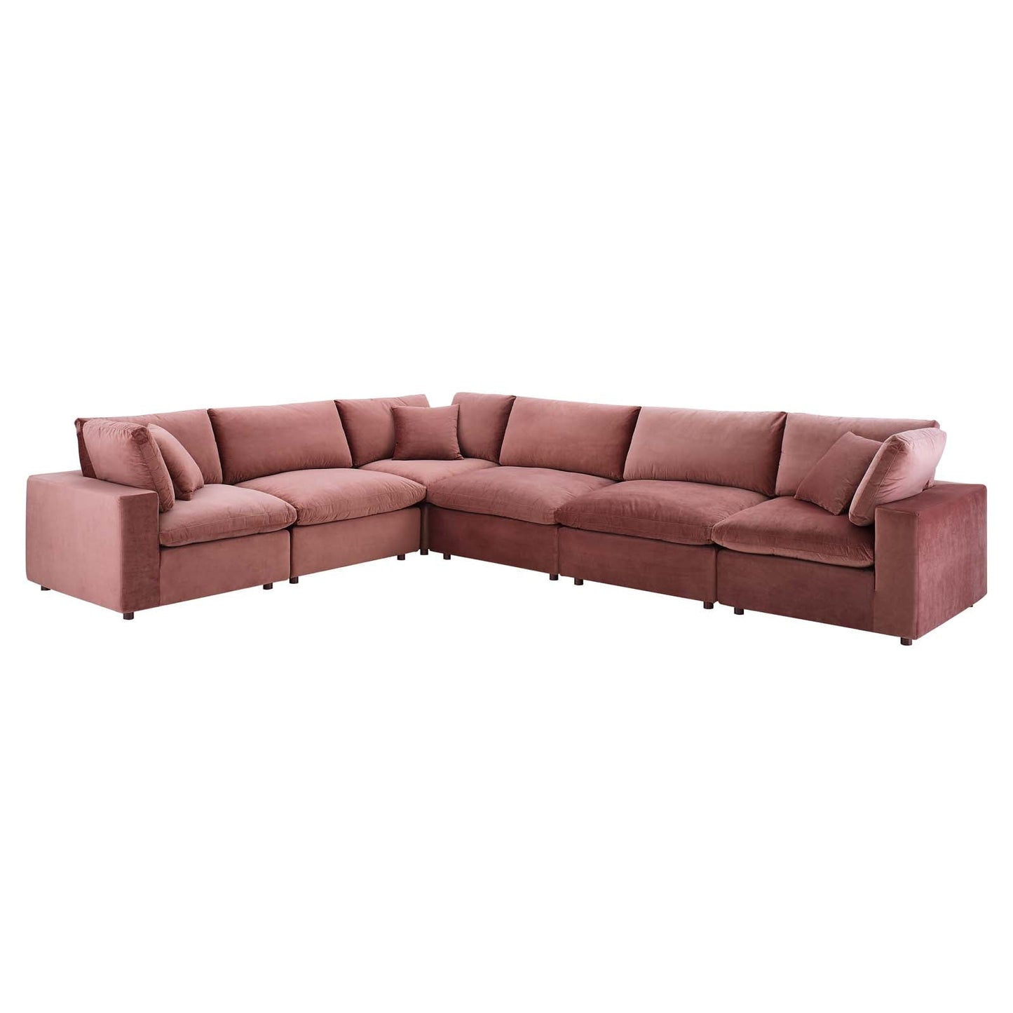 Commix Down Filled Overstuffed Performance Velvet 6-Piece Sectional Sofa By Modway | Sofas | 