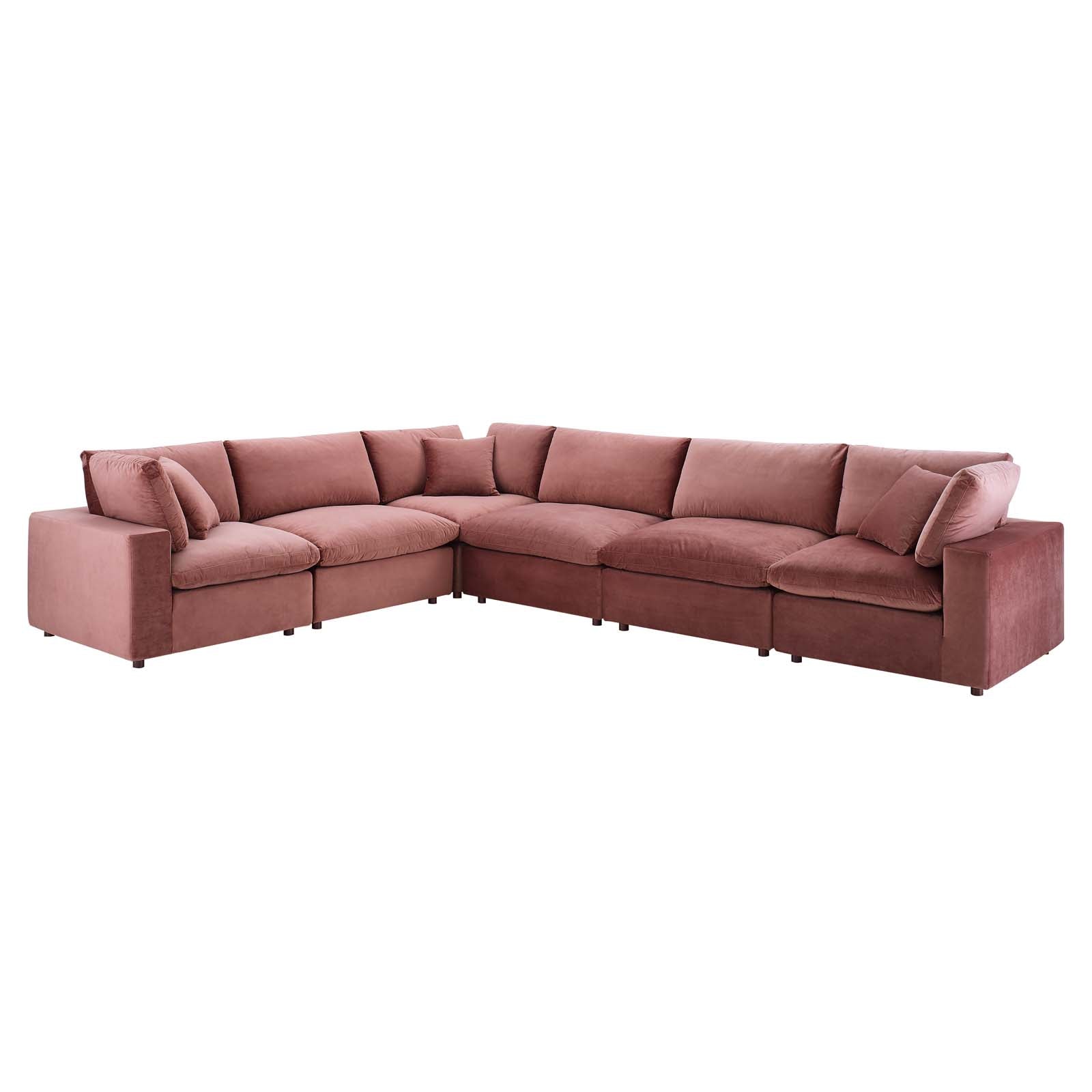 Commix Down Filled Overstuffed Performance Velvet 6-Piece Sectional Sofa By Modway | Sofas | 