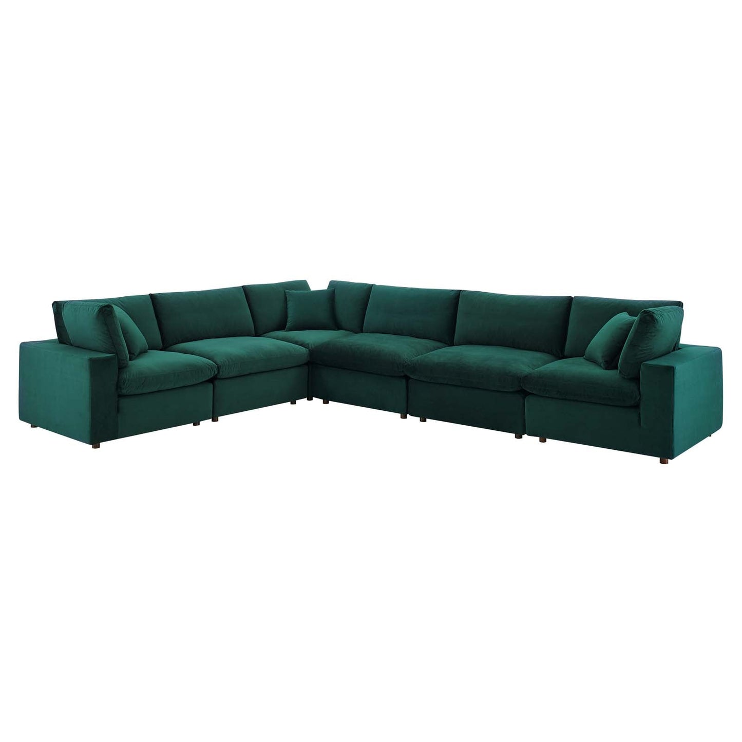 Commix Down Filled Overstuffed Performance Velvet 6-Piece Sectional Sofa By Modway | Sofas | 