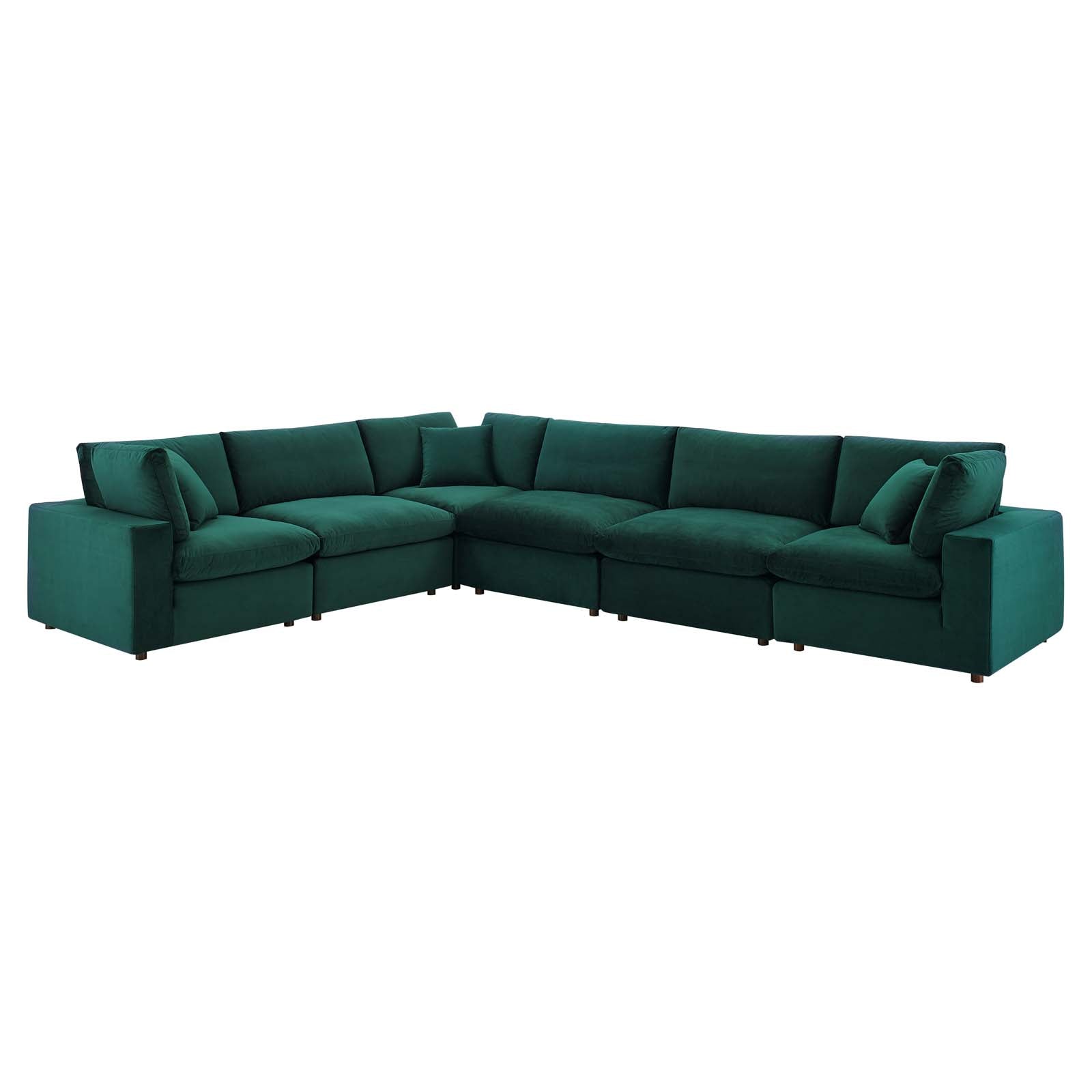 Commix Down Filled Overstuffed Performance Velvet 6-Piece Sectional Sofa By Modway | Sofas | 