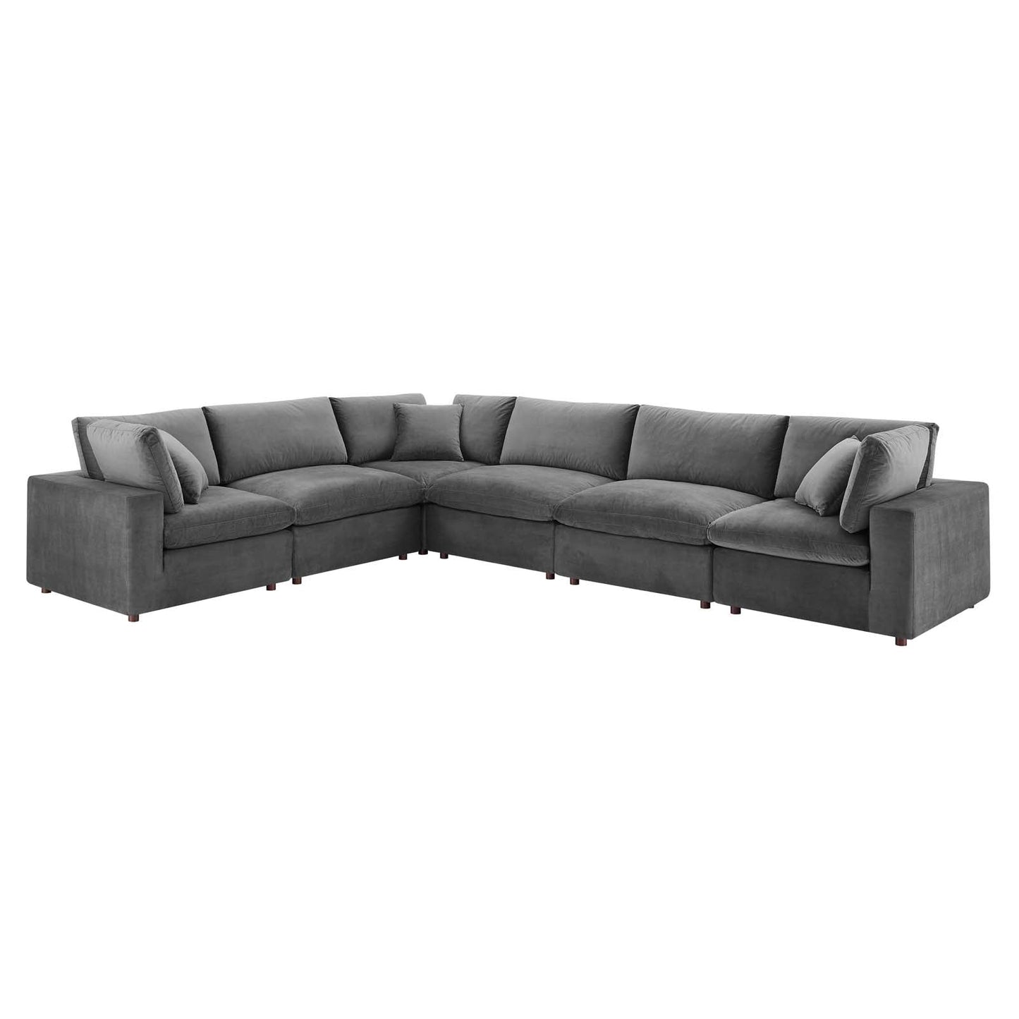 Commix Down Filled Overstuffed Performance Velvet 6-Piece Sectional Sofa By Modway | Sofas | 