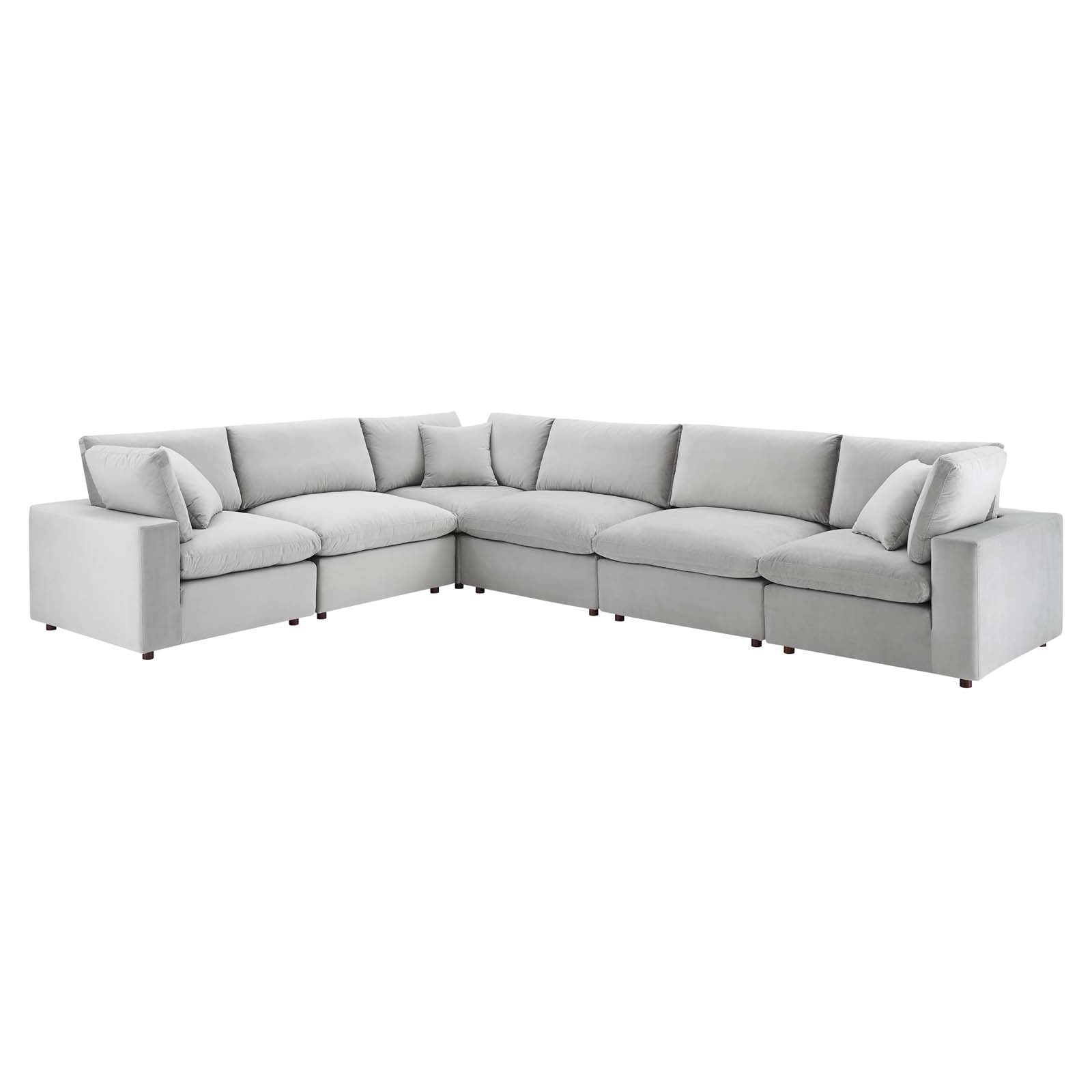 Commix Down Filled Overstuffed Performance Velvet 6-Piece Sectional Sofa By Modway | Sofas | 