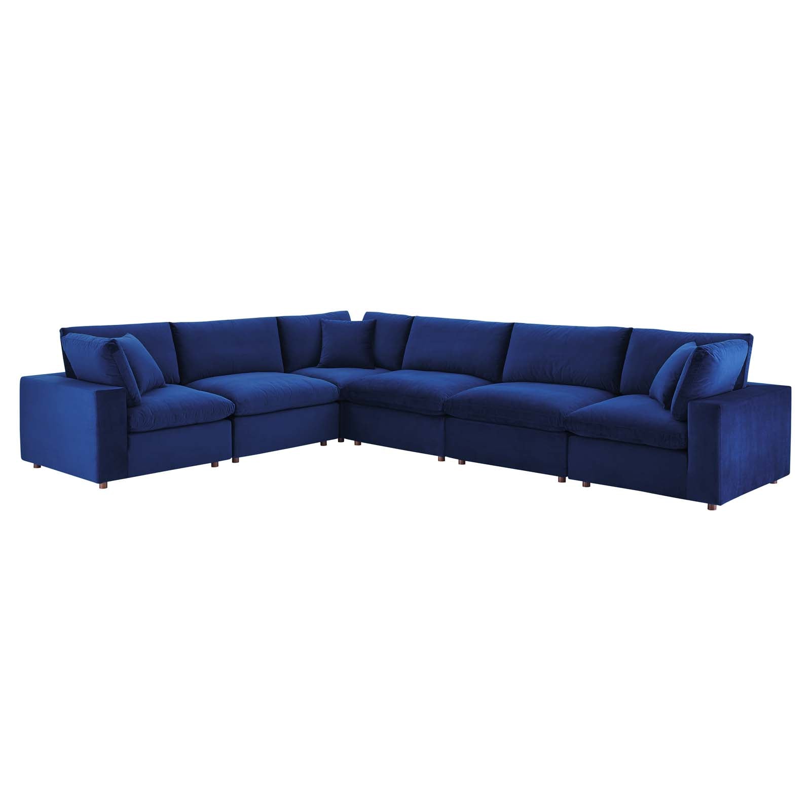 Commix Down Filled Overstuffed Performance Velvet 6-Piece Sectional Sofa By Modway | Sofas | 
