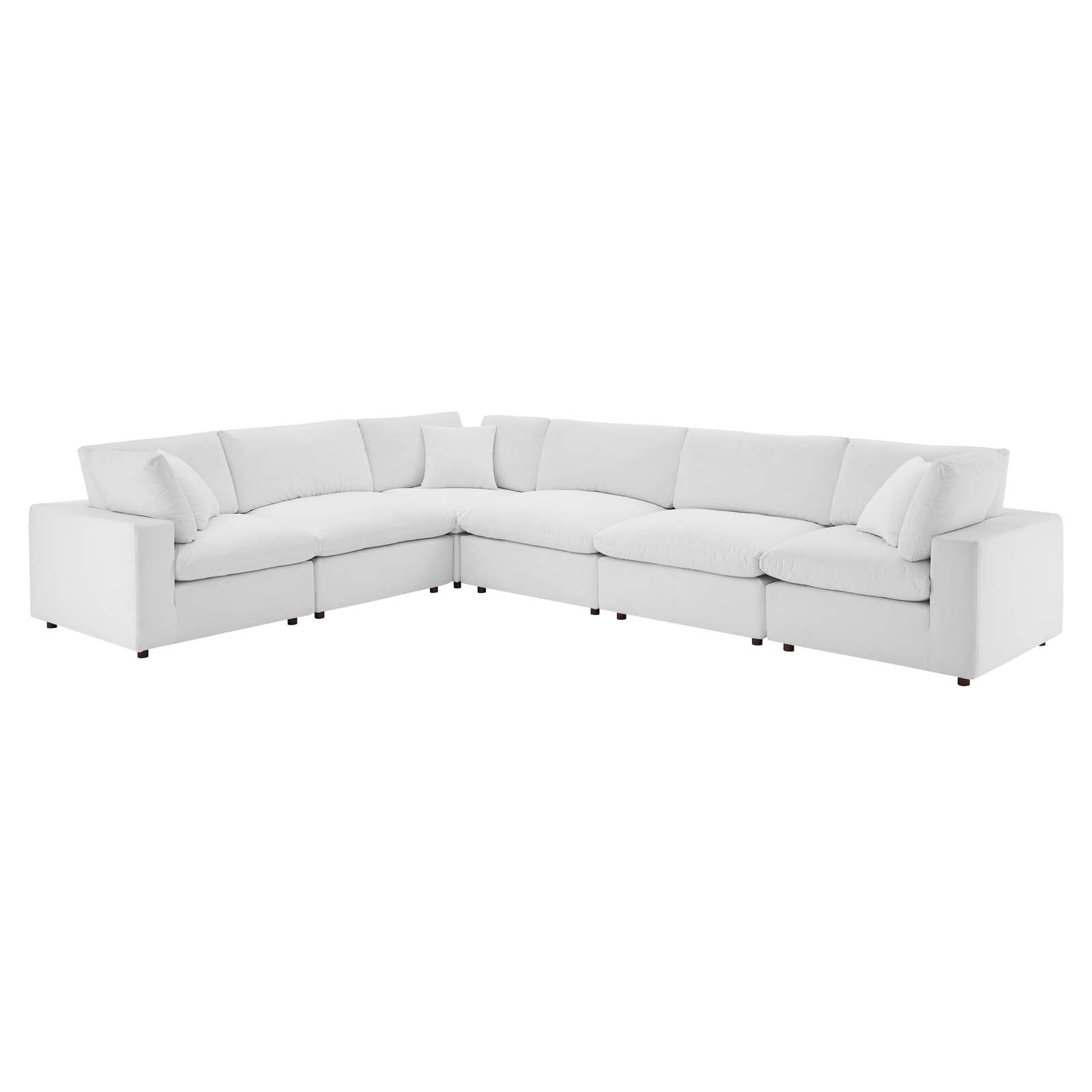 Commix Down Filled Overstuffed Performance Velvet 6-Piece Sectional Sofa By Modway | Sofas | 