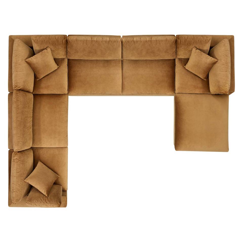 Modway Commix Down Filled Overstuffed Performance Velvet 7-Piece Sectional Sofa | Sofas | 
