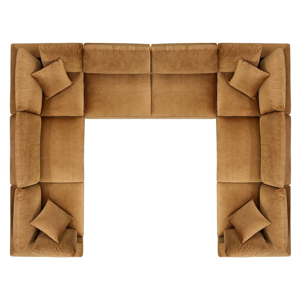 Modway Commix Down Filled Overstuffed Performance Velvet 8-Piece Sectional Sofa | Outdoor Sofas, Loveseats & Sectionals | 