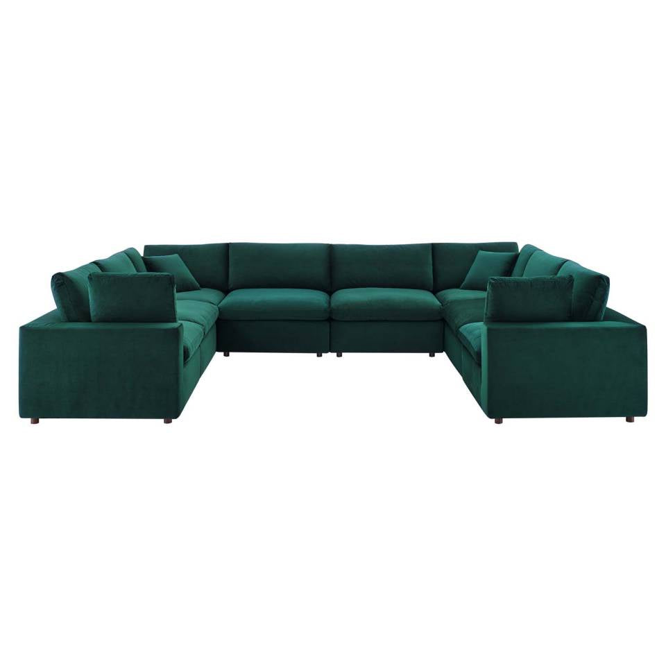 Modway Commix Down Filled Overstuffed Performance Velvet 8-Piece Sectional Sofa | Outdoor Sofas, Loveseats & Sectionals | 