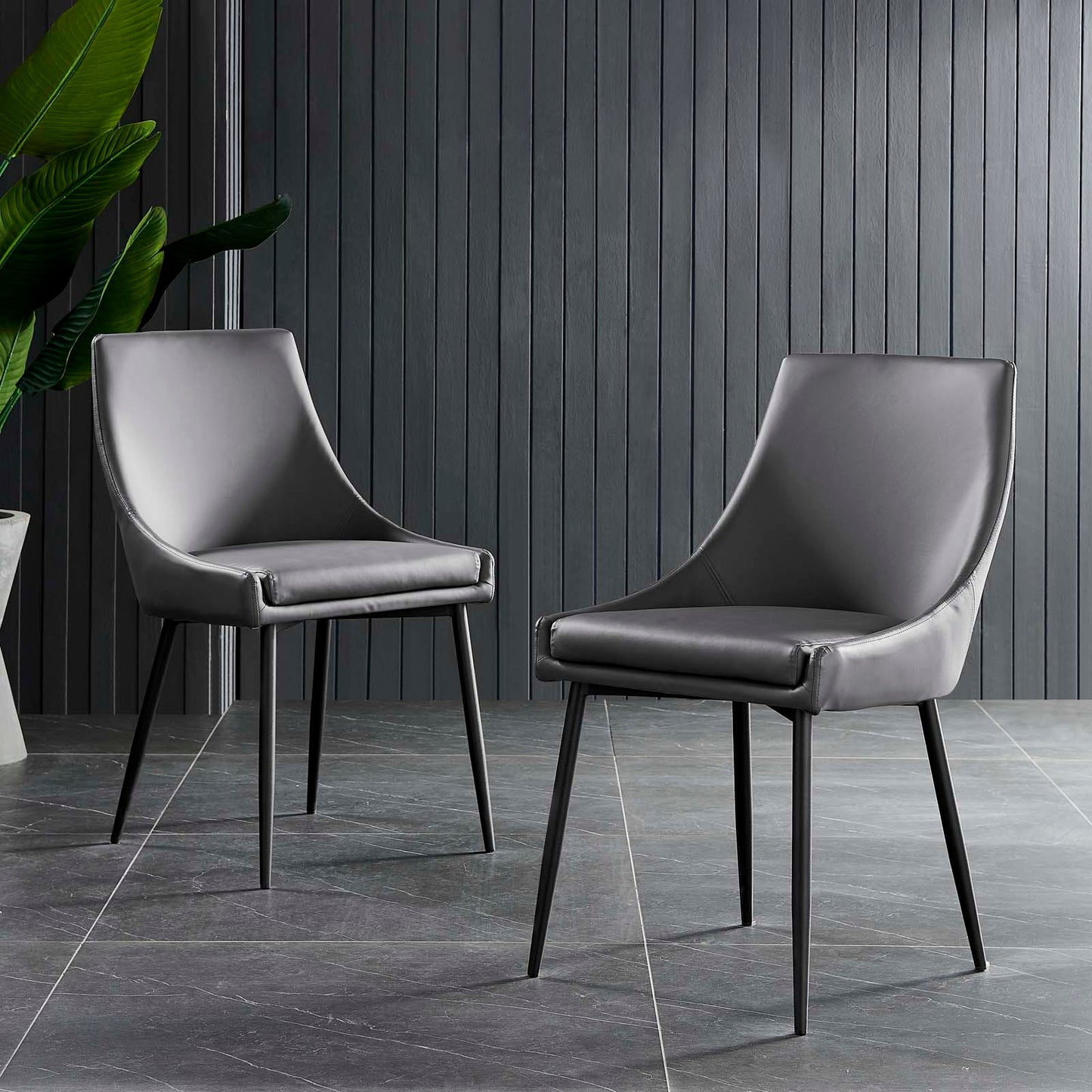 Modway Viscount Vegan Leather Dining Chairs - Set of 2 | Dining Chairs | Modishstore-2