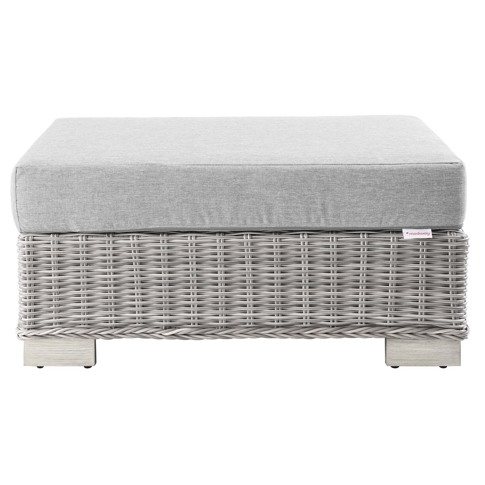 Modway Conway Outdoor Patio Wicker Rattan Ottoman | Outdoor Sofas, Loveseats & Sectionals | 