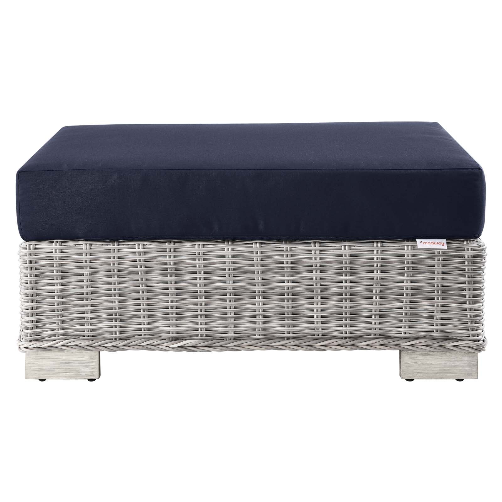 Modway Conway Outdoor Patio Wicker Rattan Ottoman | Outdoor Sofas, Loveseats & Sectionals | 