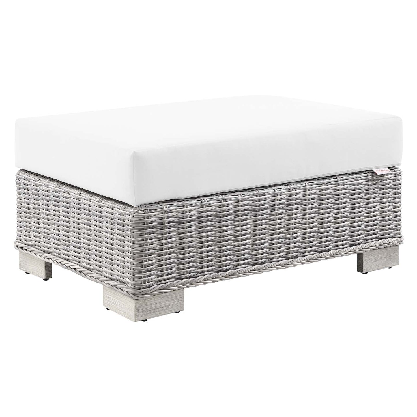 Modway Conway Outdoor Patio Wicker Rattan Ottoman | Outdoor Sofas, Loveseats & Sectionals | 