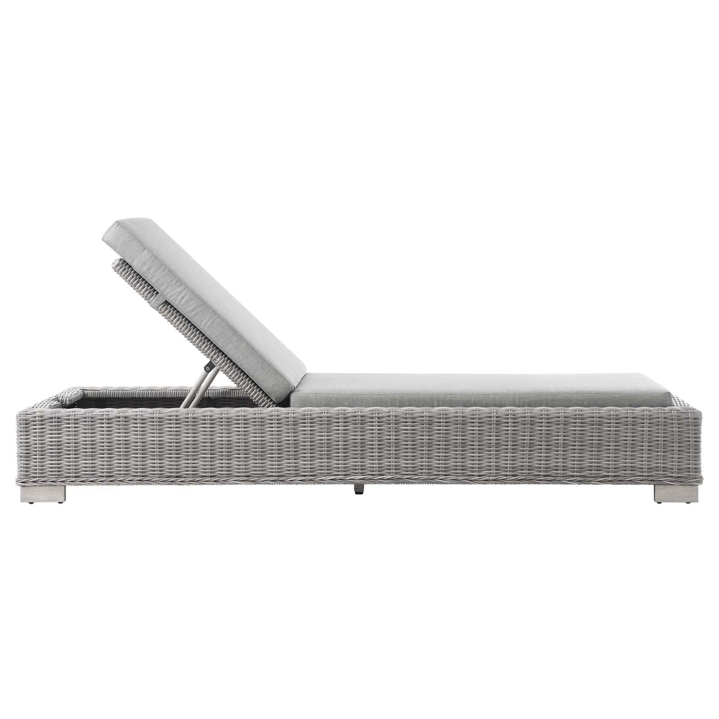 Modway Conway Outdoor Patio Wicker Rattan Chaise Lounge | Outdoor Patio Daybed | 