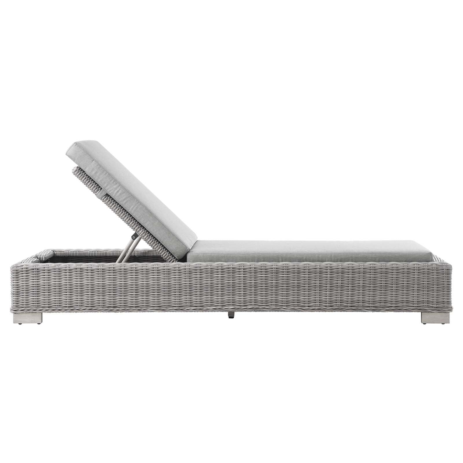 Modway Conway Outdoor Patio Wicker Rattan Chaise Lounge | Outdoor Patio Daybed | 