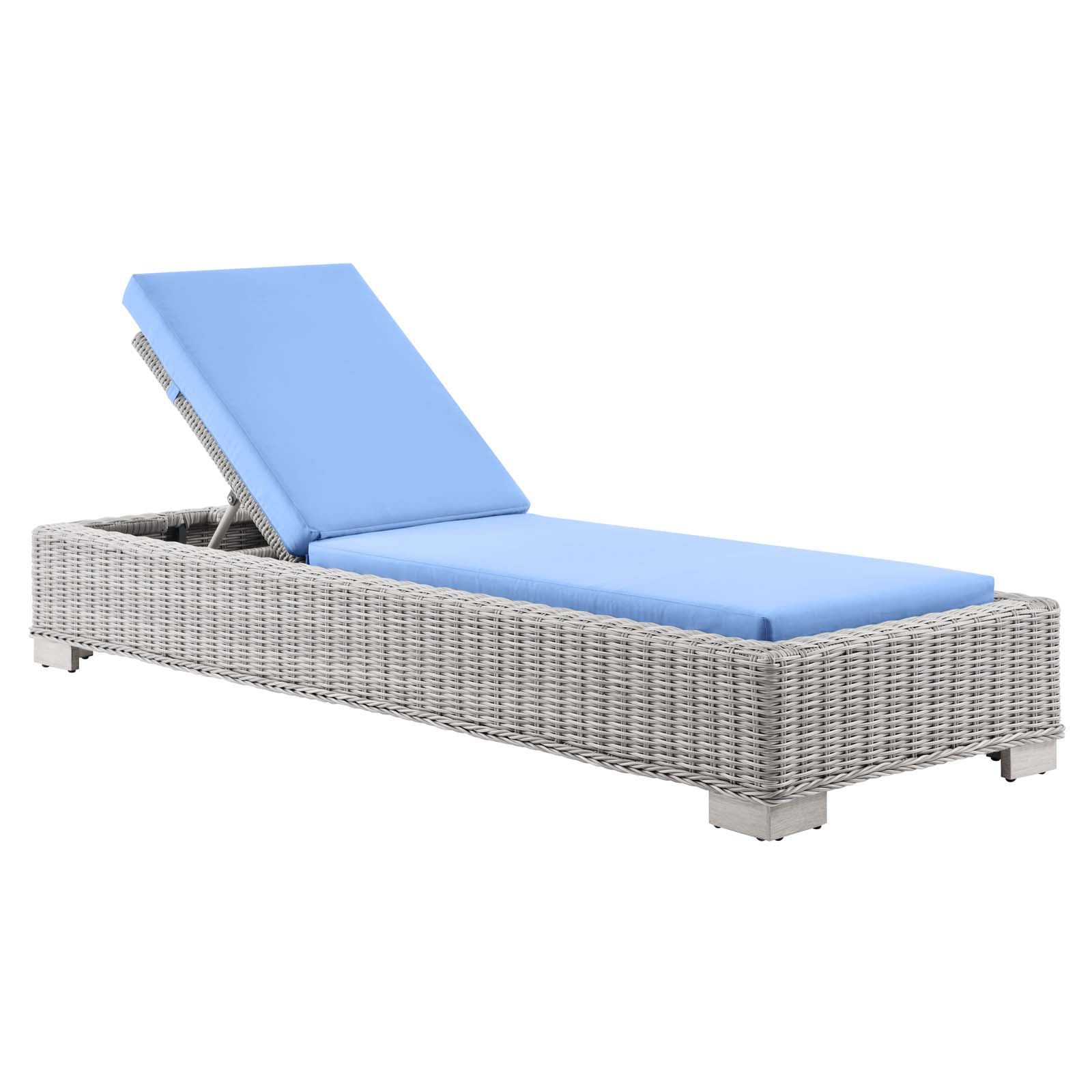 Modway Conway Outdoor Patio Wicker Rattan Chaise Lounge | Outdoor Patio Daybed | 
