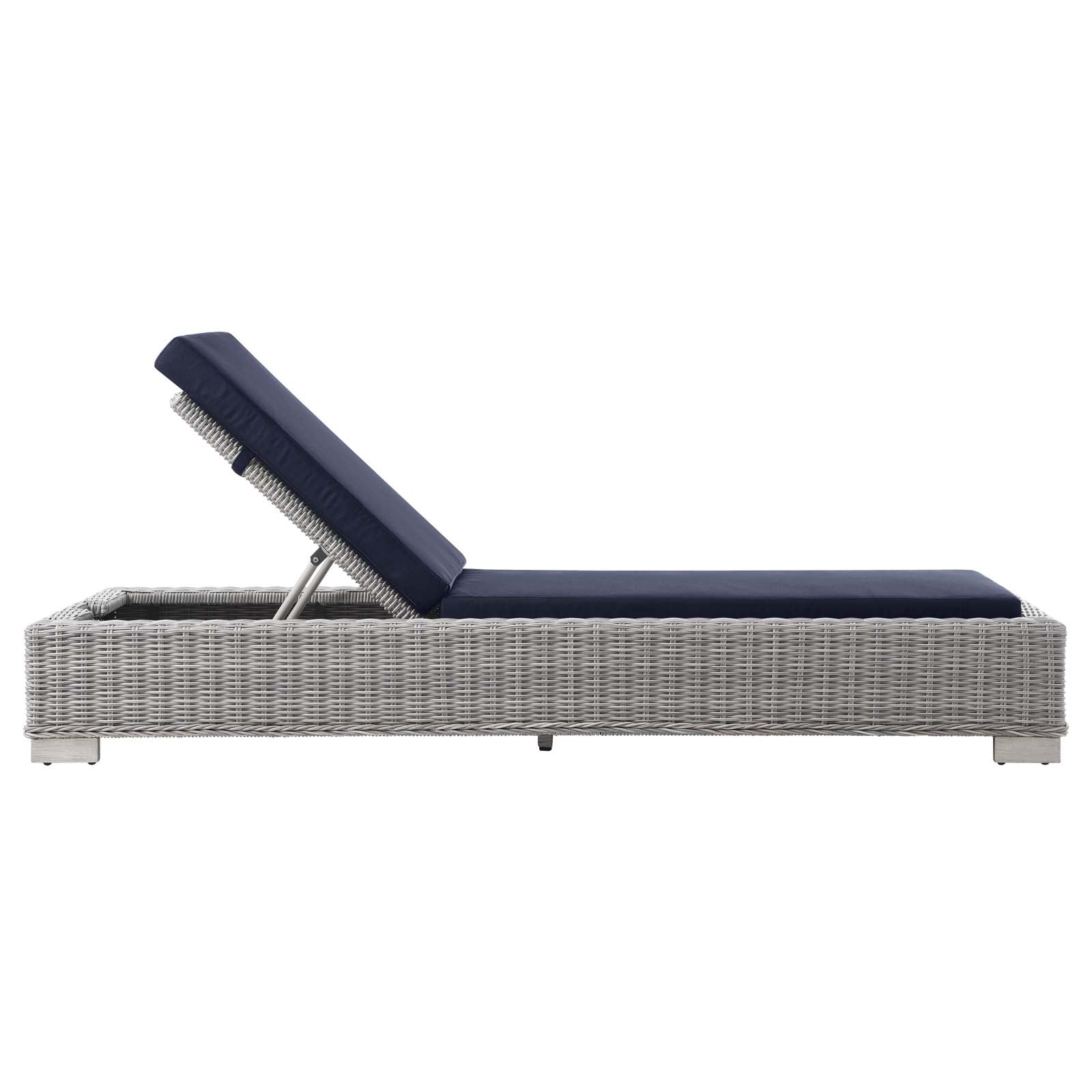 Modway Conway Outdoor Patio Wicker Rattan Chaise Lounge | Outdoor Patio Daybed | 
