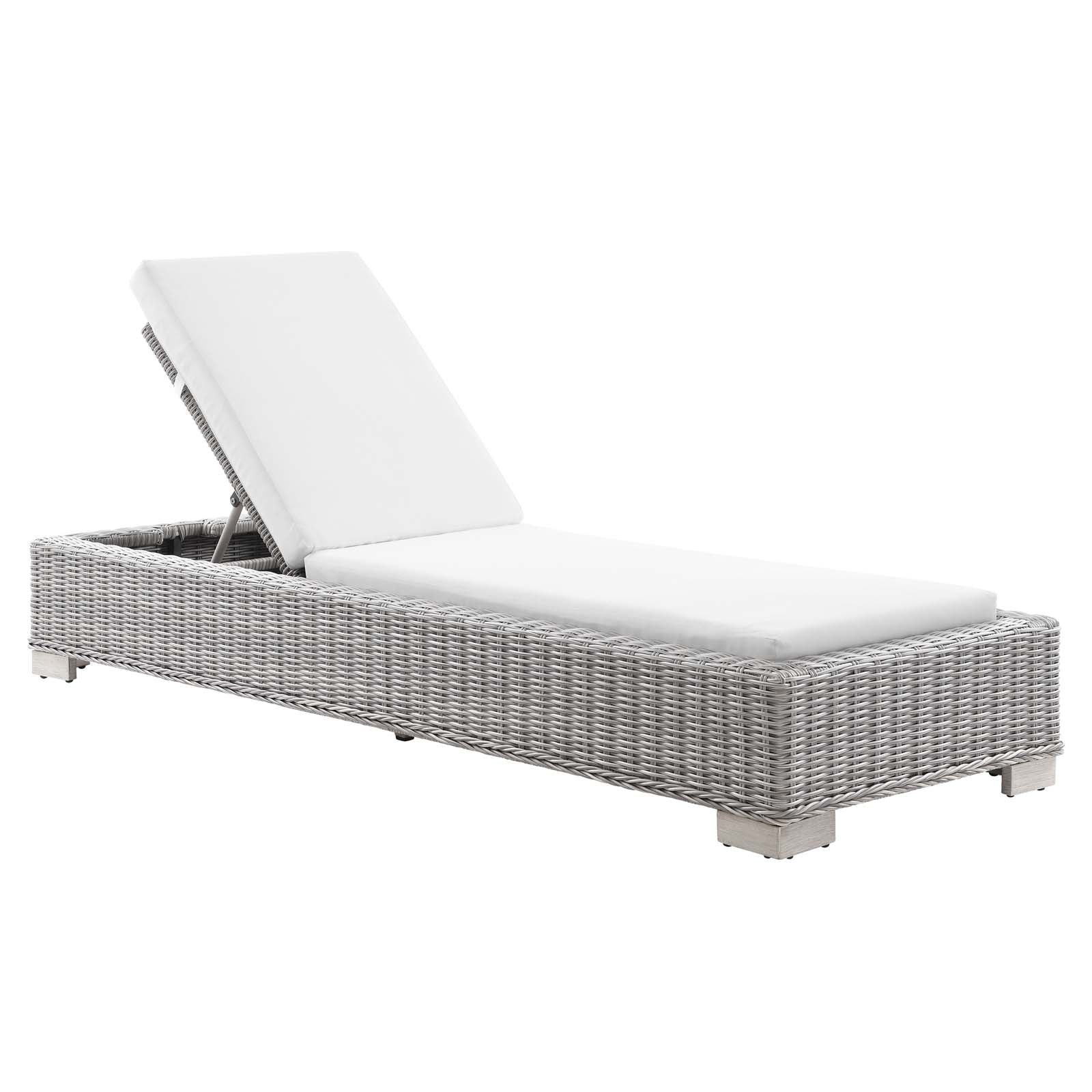 Modway Conway Outdoor Patio Wicker Rattan Chaise Lounge | Outdoor Patio Daybed | 