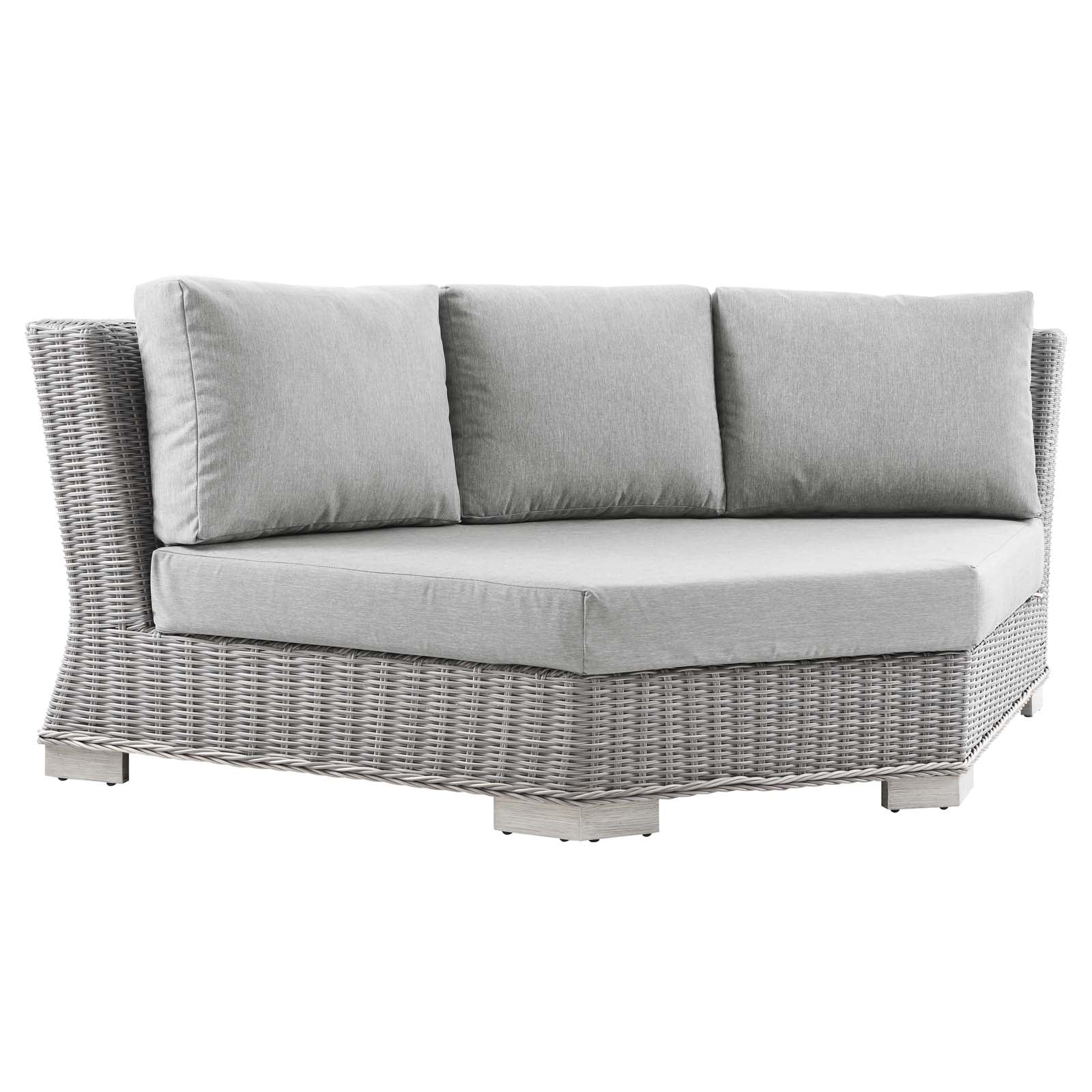 Modway Conway Outdoor Patio Wicker Rattan Round Corner Chair | Outdoor Chairs | 