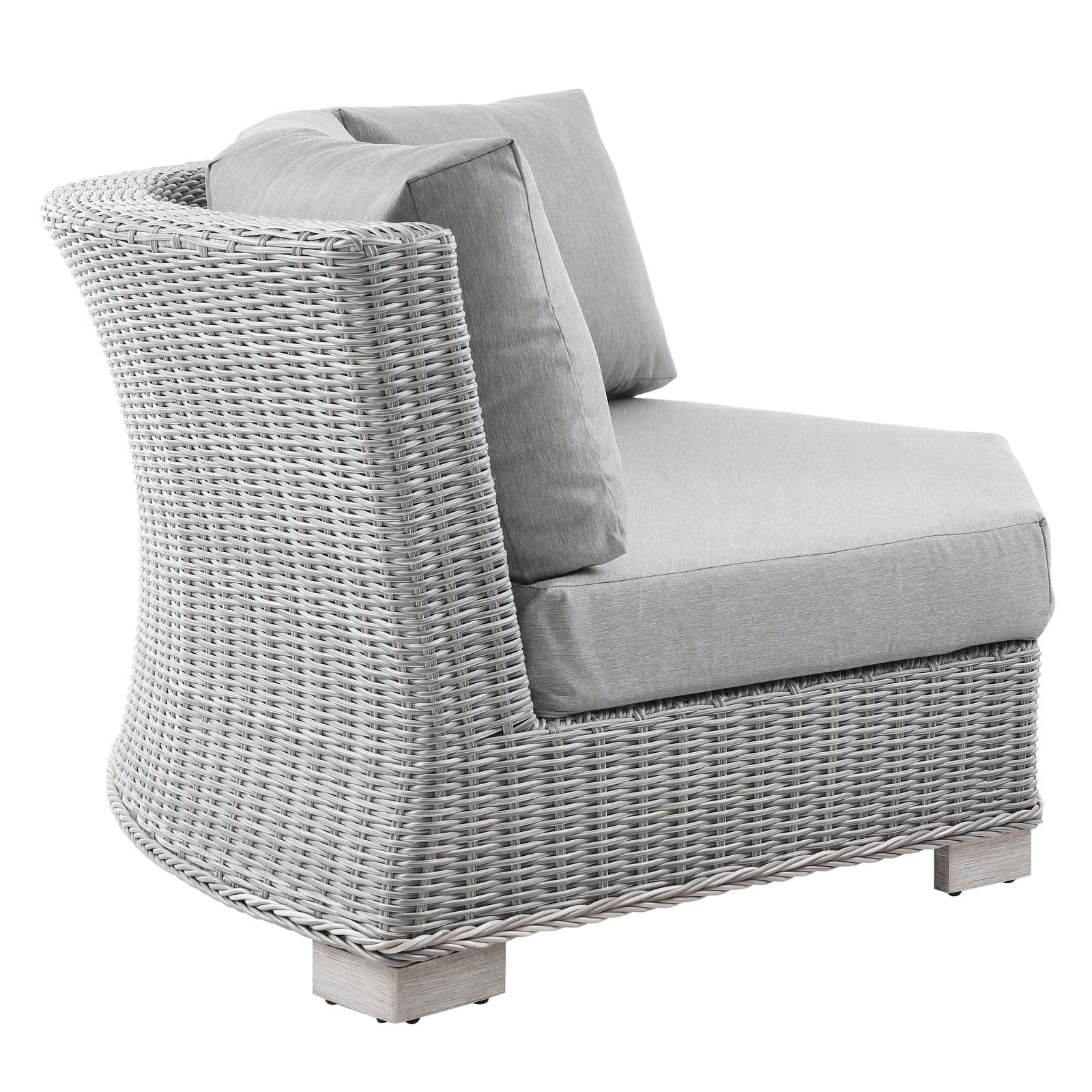 Modway Conway Outdoor Patio Wicker Rattan Round Corner Chair | Outdoor Chairs | 