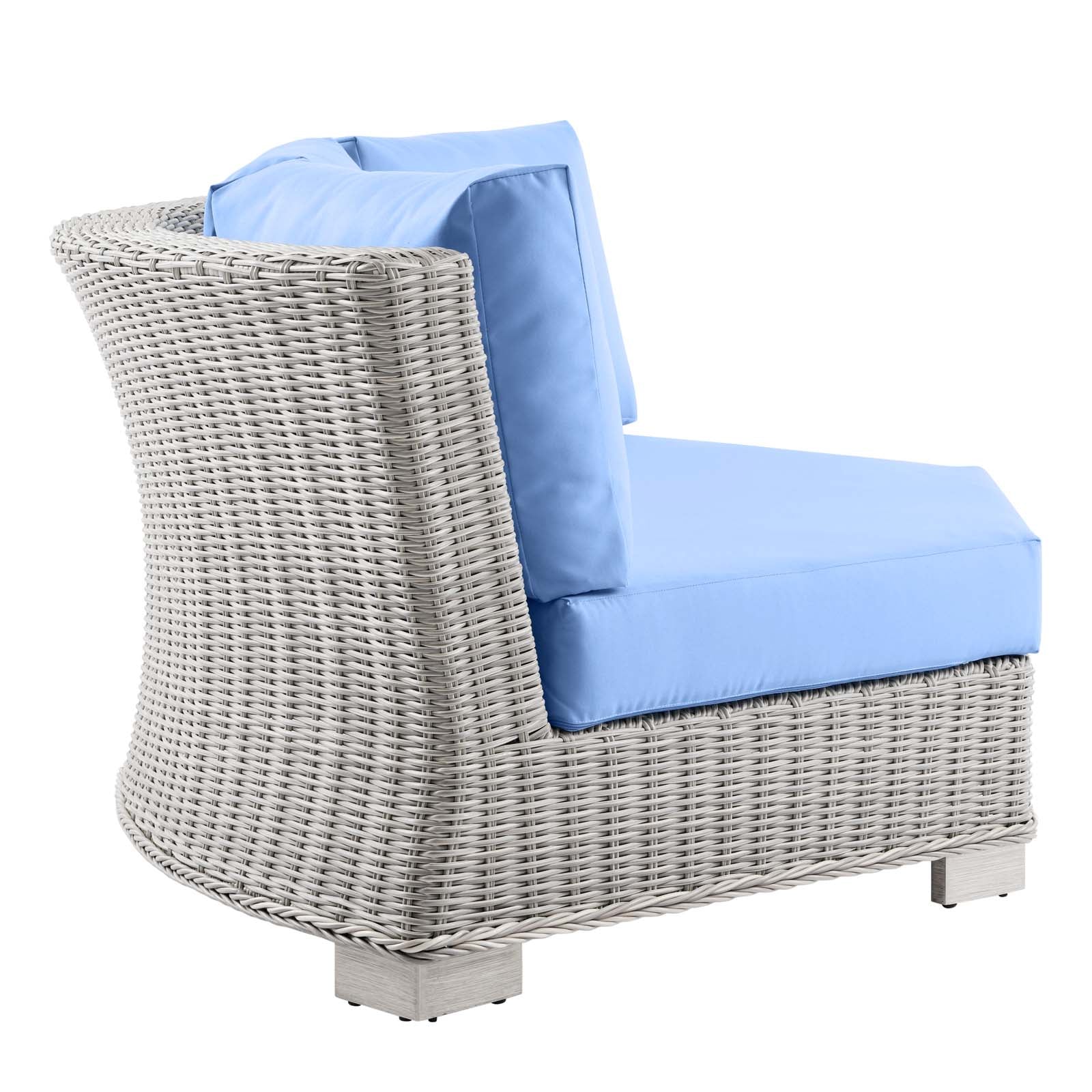Modway Conway Outdoor Patio Wicker Rattan Round Corner Chair | Outdoor Chairs | 