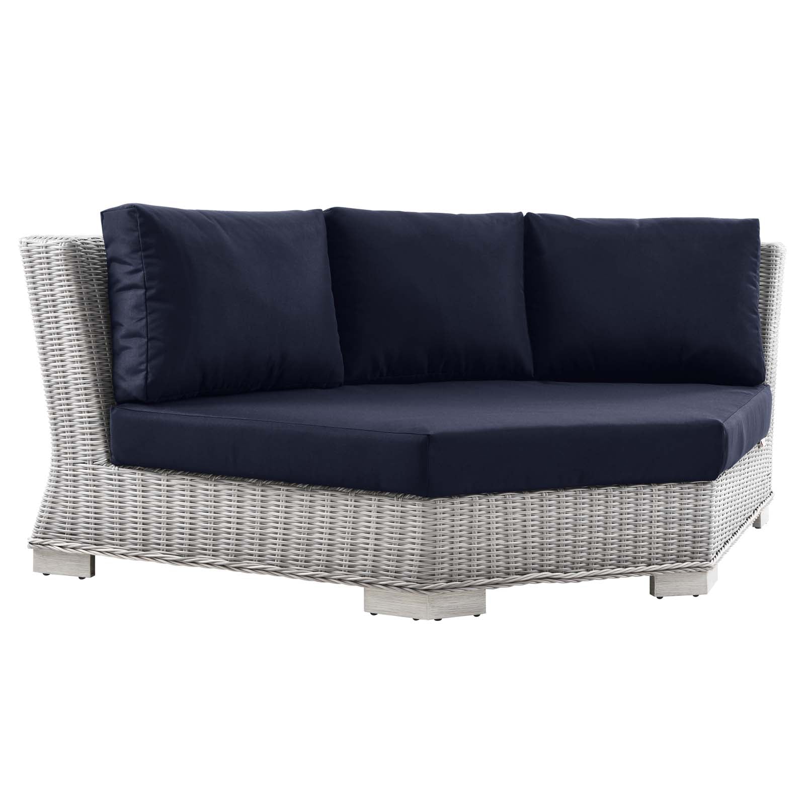 Modway Conway Outdoor Patio Wicker Rattan Round Corner Chair | Outdoor Chairs | 