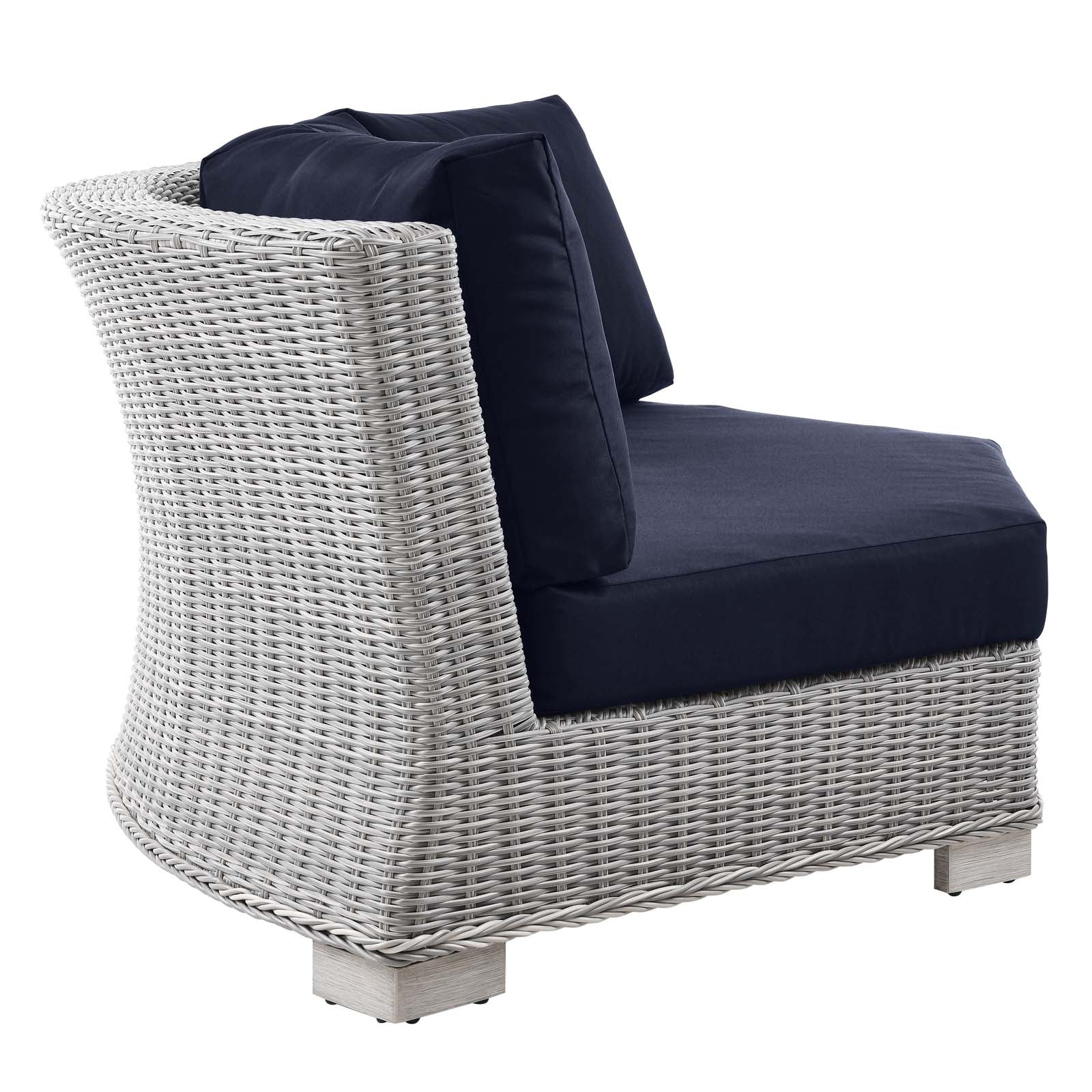 Modway Conway Outdoor Patio Wicker Rattan Round Corner Chair | Outdoor Chairs | 