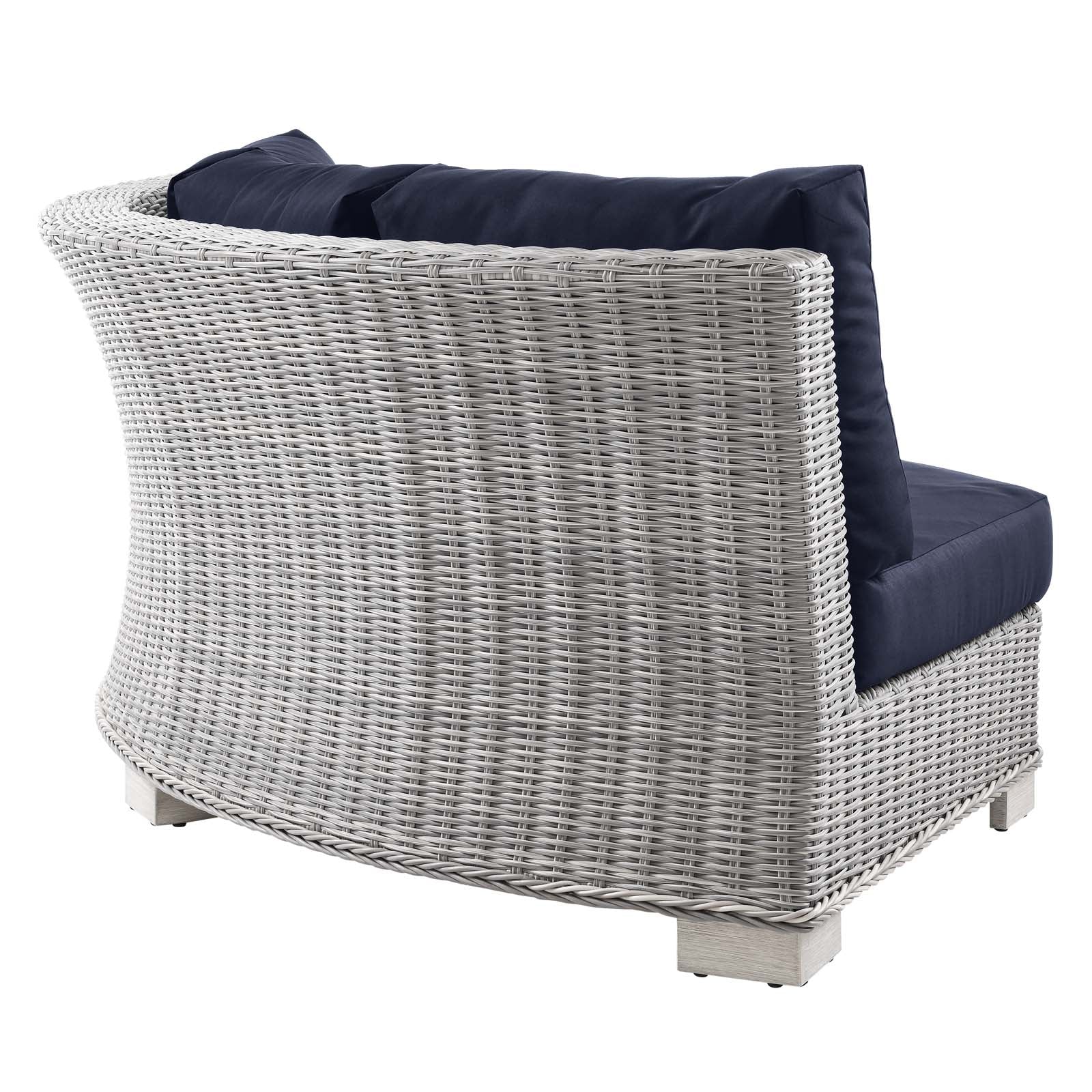 Modway Conway Outdoor Patio Wicker Rattan Round Corner Chair | Outdoor Chairs | 
