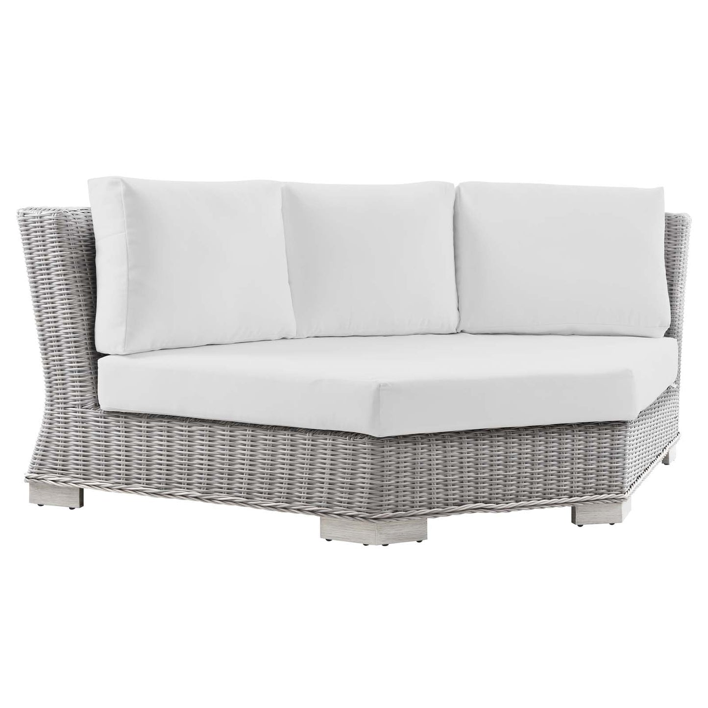 Modway Conway Outdoor Patio Wicker Rattan Round Corner Chair | Outdoor Chairs | 
