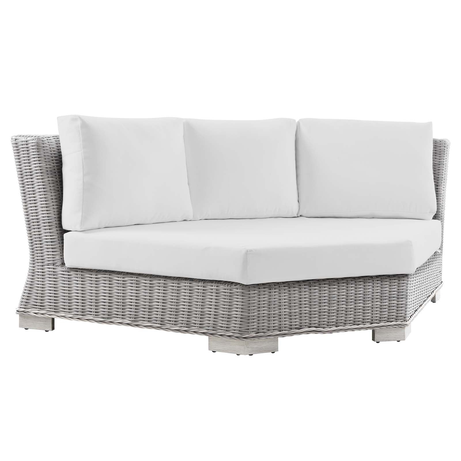 Modway Conway Outdoor Patio Wicker Rattan Round Corner Chair | Outdoor Chairs | 