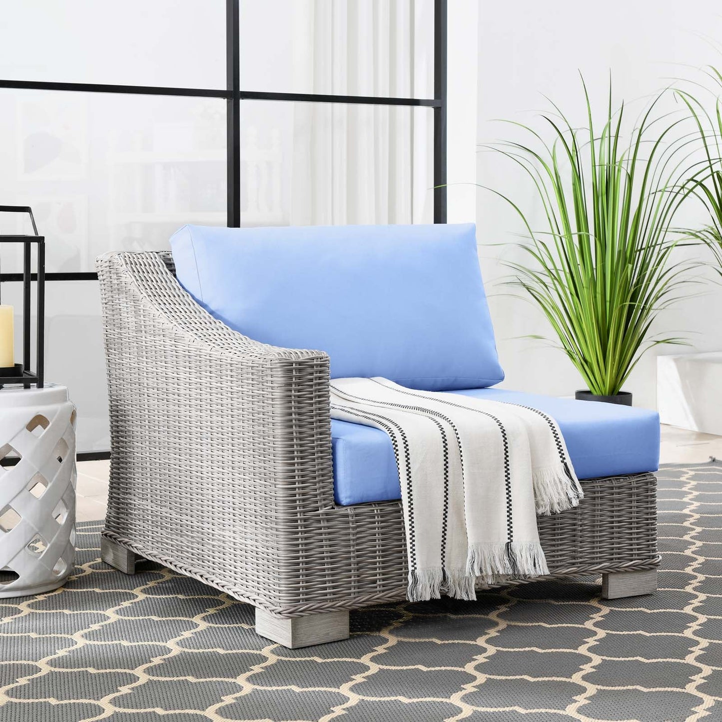 Modway Conway Outdoor Patio Wicker Rattan Left-Arm Chair | Outdoor Chairs | 