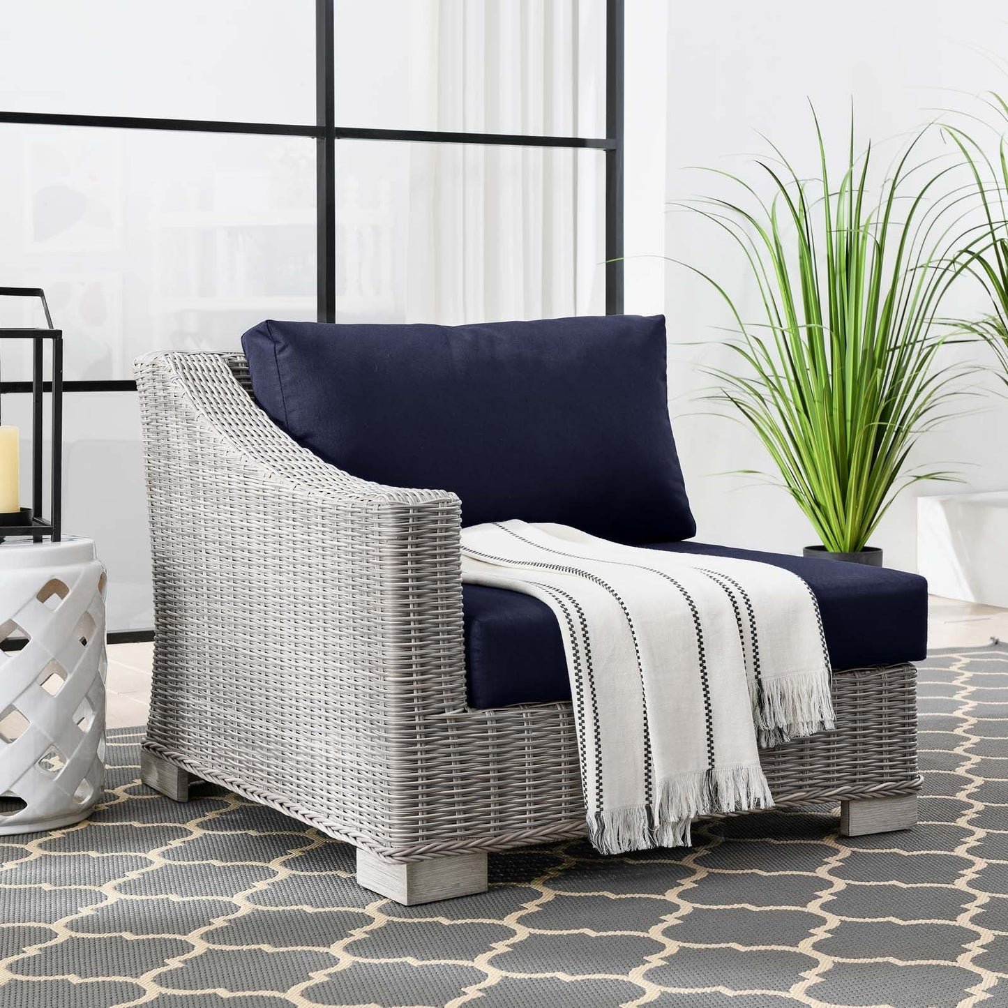 Modway Conway Outdoor Patio Wicker Rattan Left-Arm Chair | Outdoor Chairs | 