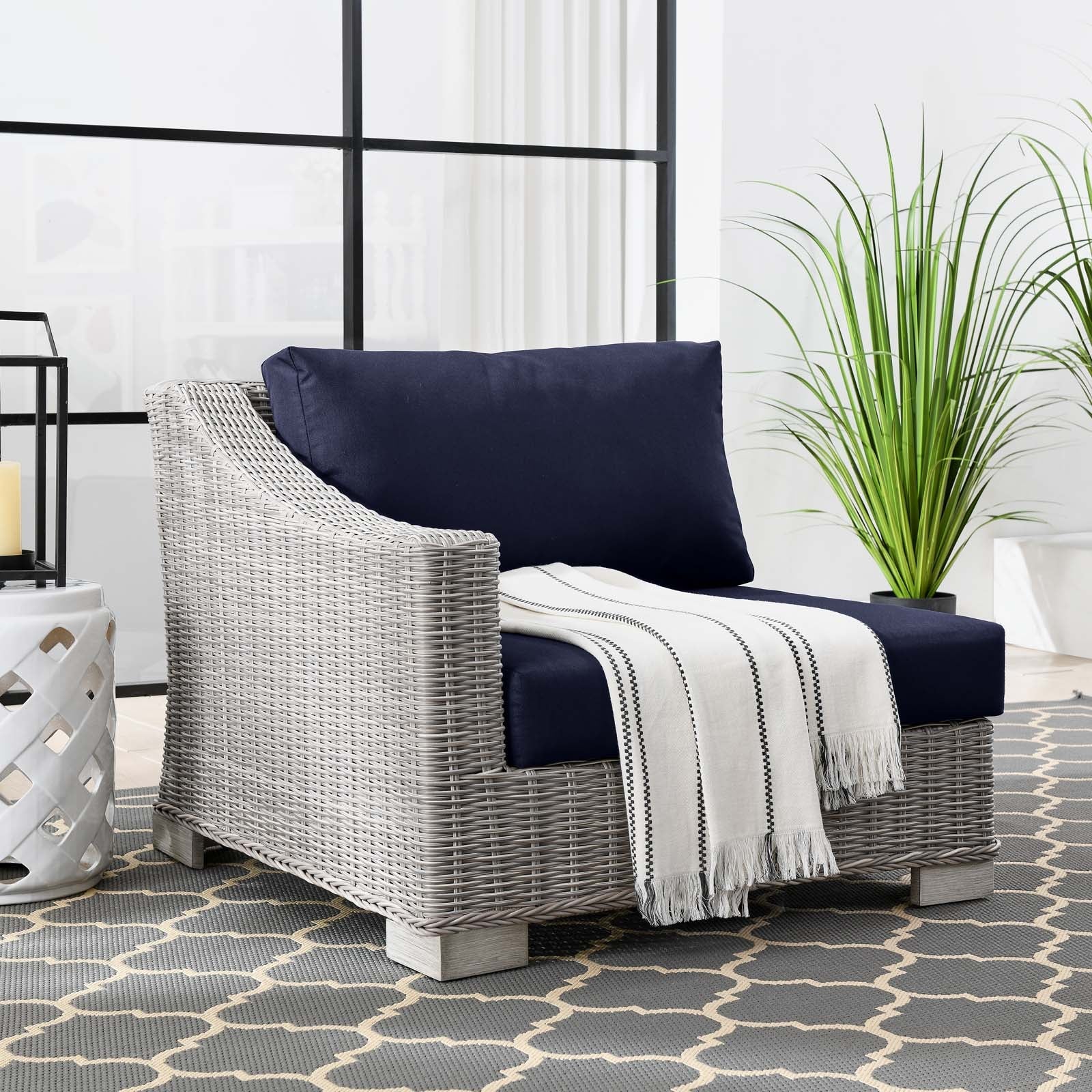 Modway Conway Outdoor Patio Wicker Rattan Left-Arm Chair | Outdoor Chairs | 