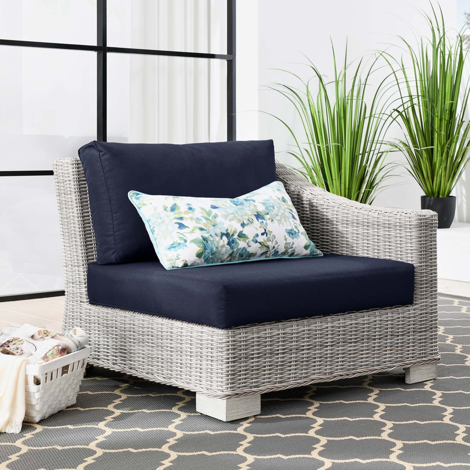 Modway Conway Outdoor Patio Wicker Rattan Right-Arm Chair | Outdoor Chairs | 