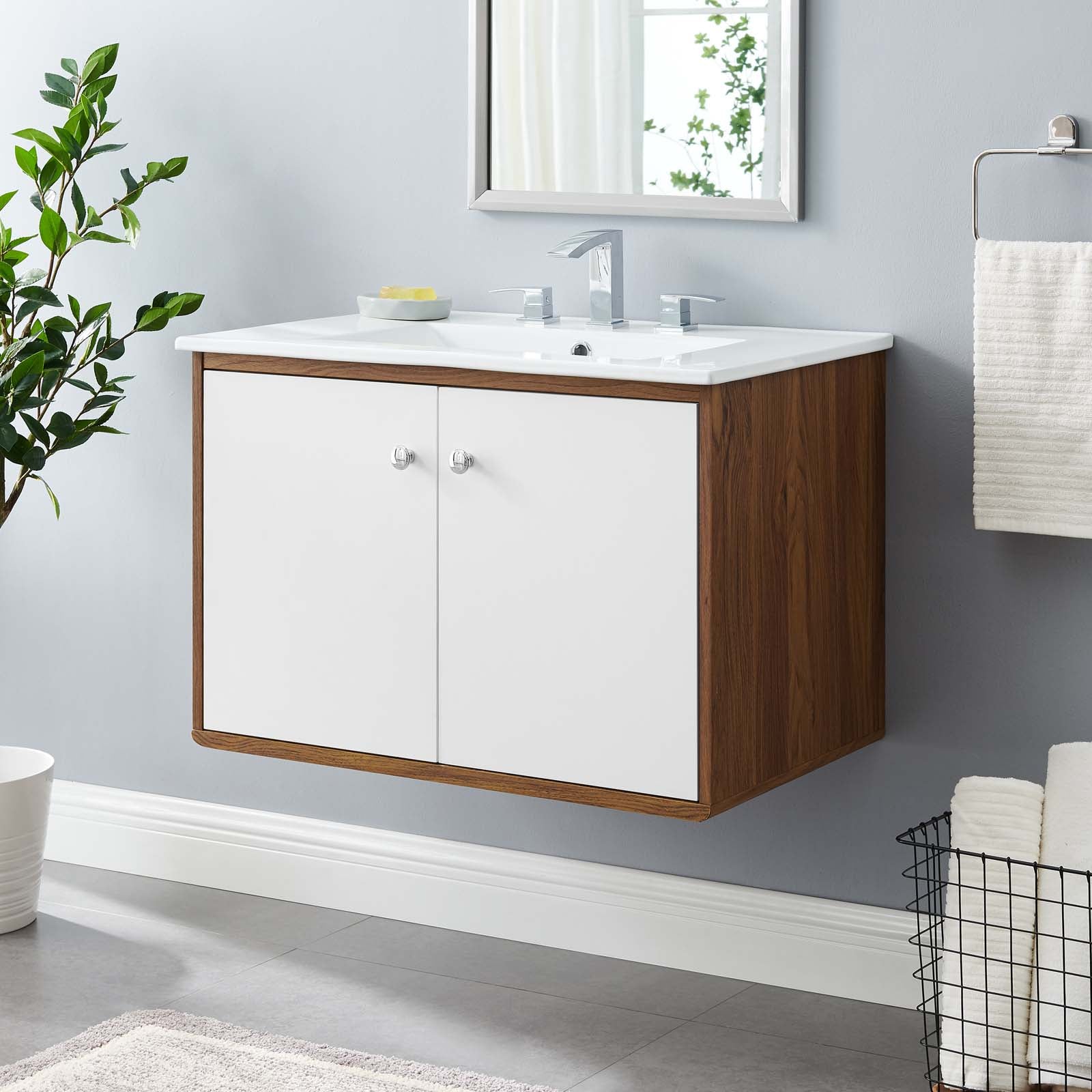 Modway Transmit 30" Wall-Mount Bathroom Vanity | Bathroom Accessories | Modishstore