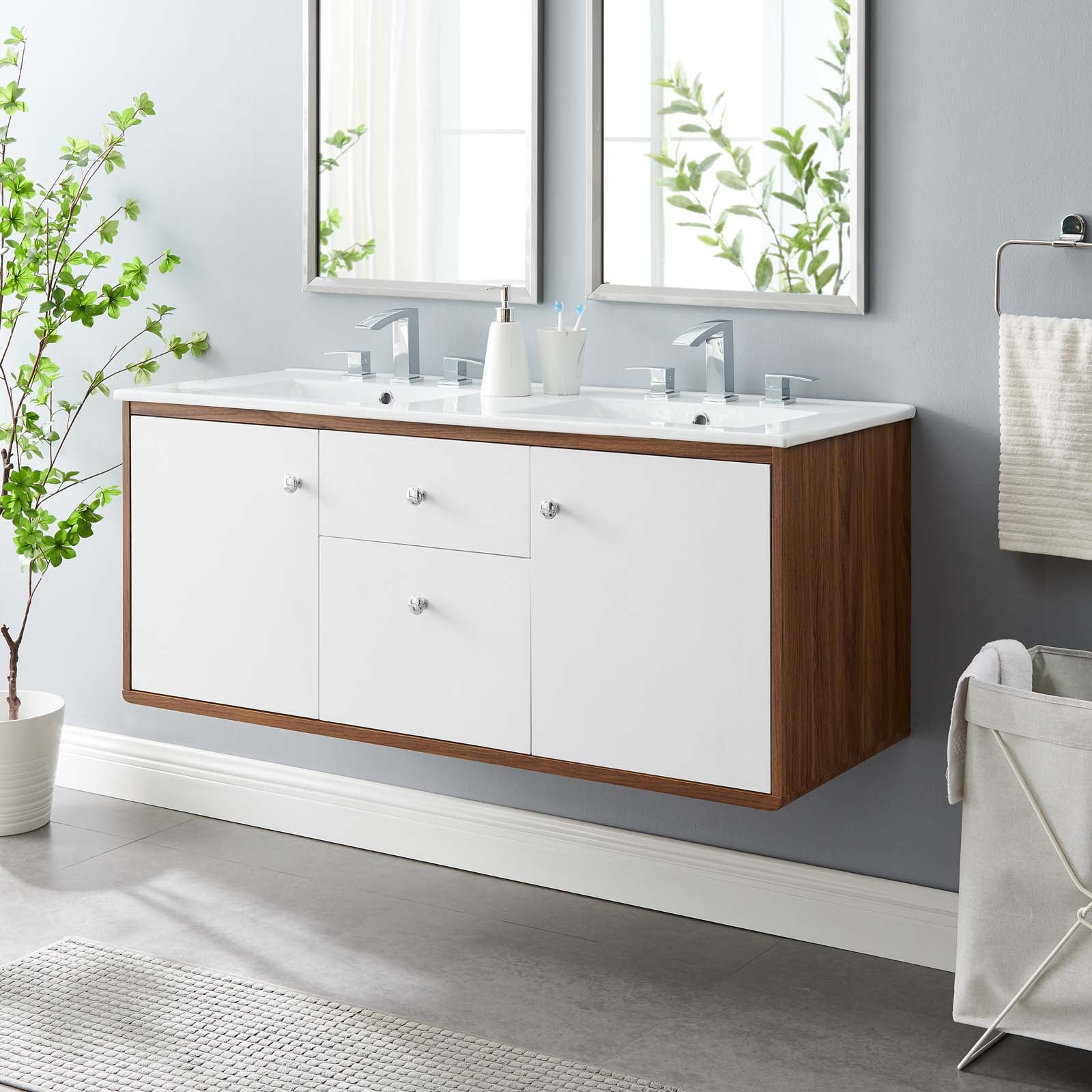Modway Transmit 48" Wall-Mount Bathroom Vanity | Bathroom Accessories | Modishstore