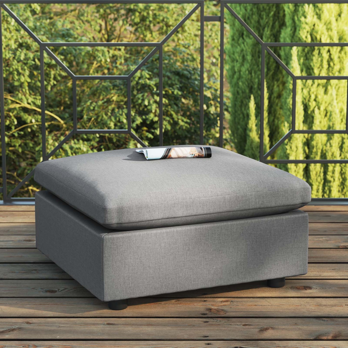 Commix Overstuffed Outdoor Patio Ottoman By Modway | Outdoor Ottomans