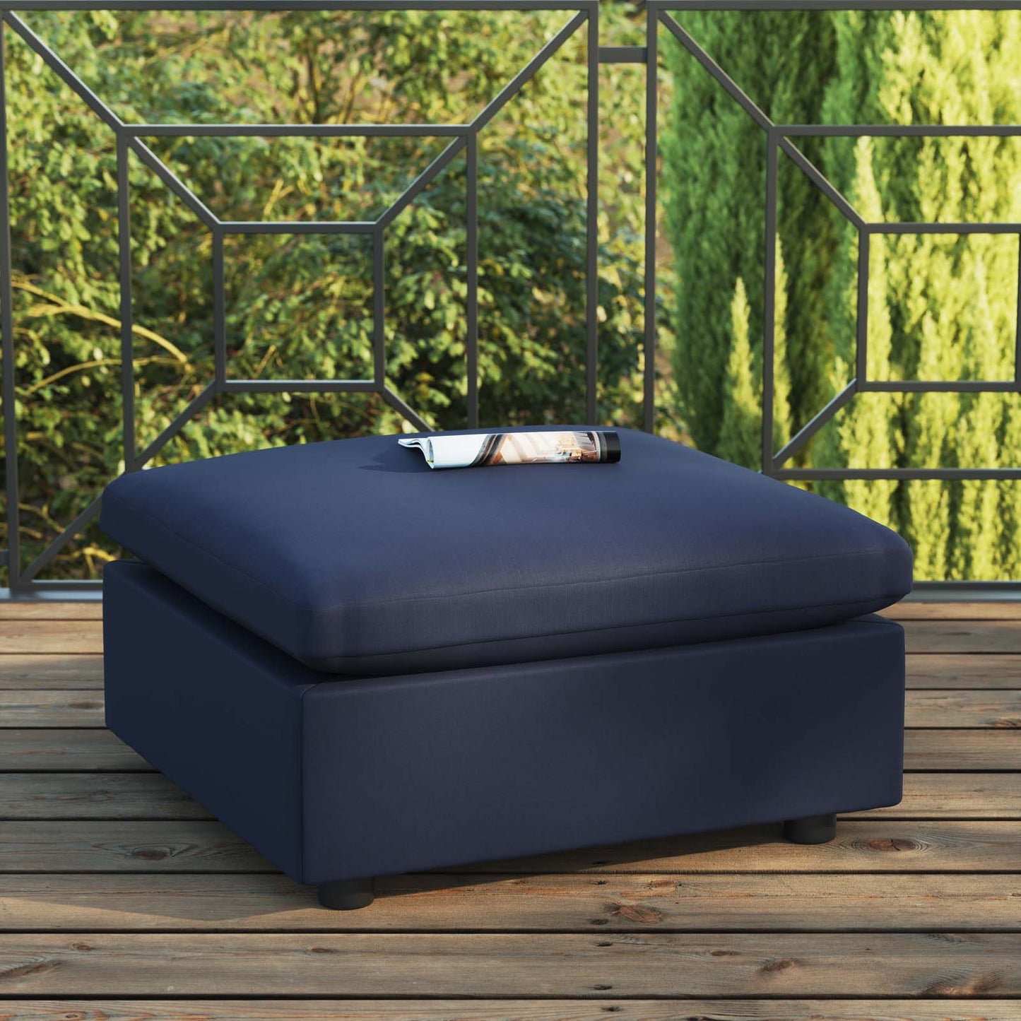 Commix Overstuffed Outdoor Patio Ottoman By Modway | Outdoor Ottomans | 
