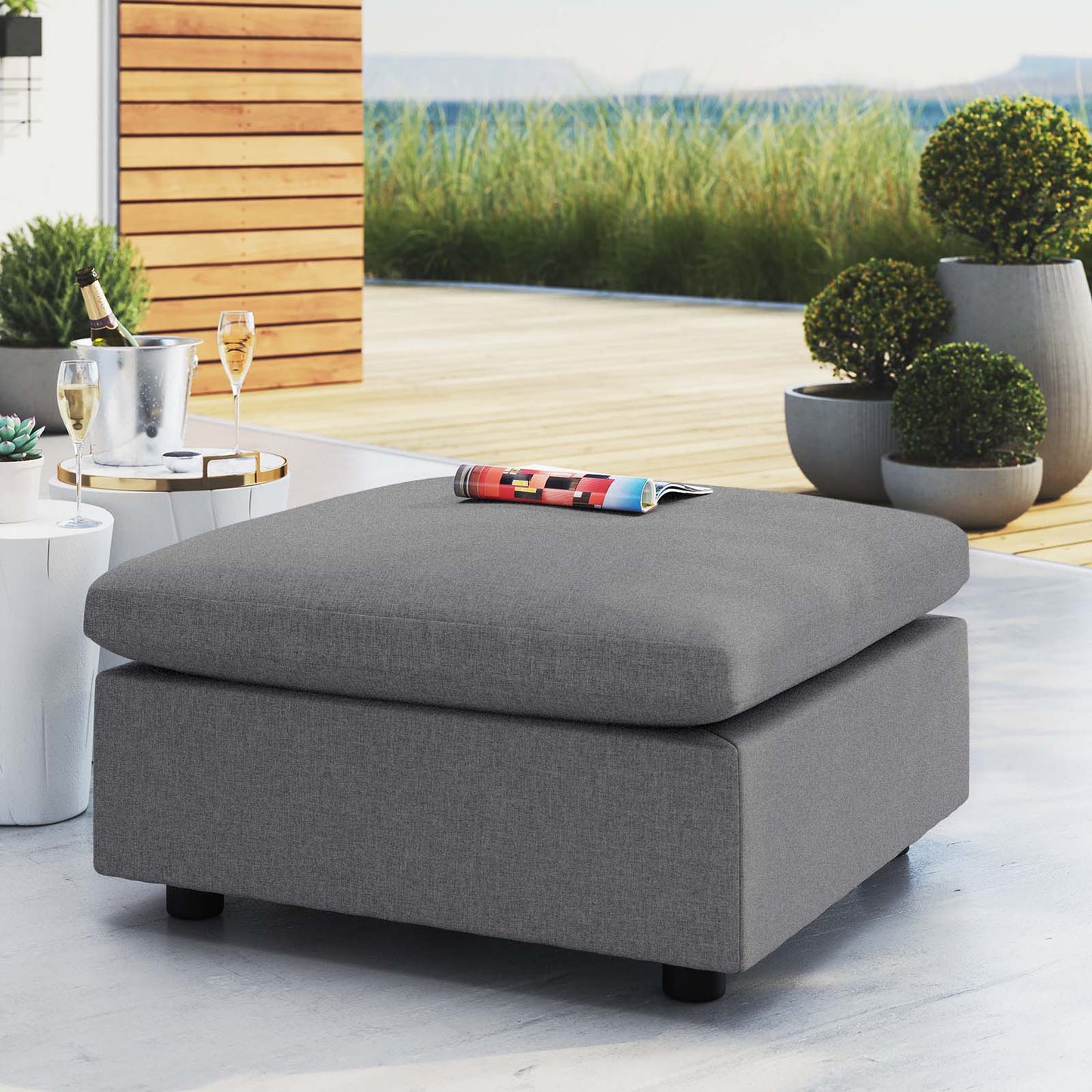 Modway Commix Sunbrella® Outdoor Patio Ottoman | Outdoor Sofas, Loveseats & Sectionals | 