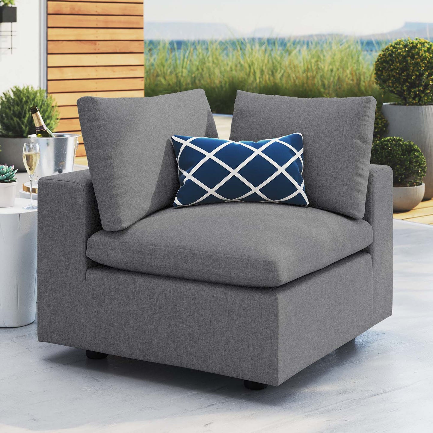 Modway Commix Sunbrella® Outdoor Patio Corner Chair | Outdoor Sofas, Loveseats & Sectionals | 