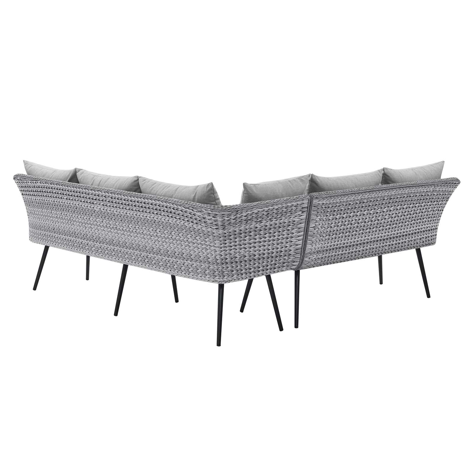 Modway Endeavor Outdoor Patio Wicker Rattan Outdoor Patio Wicker Rattan Seating Set | Outdoor Sofas, Loveseats & Sectionals | 