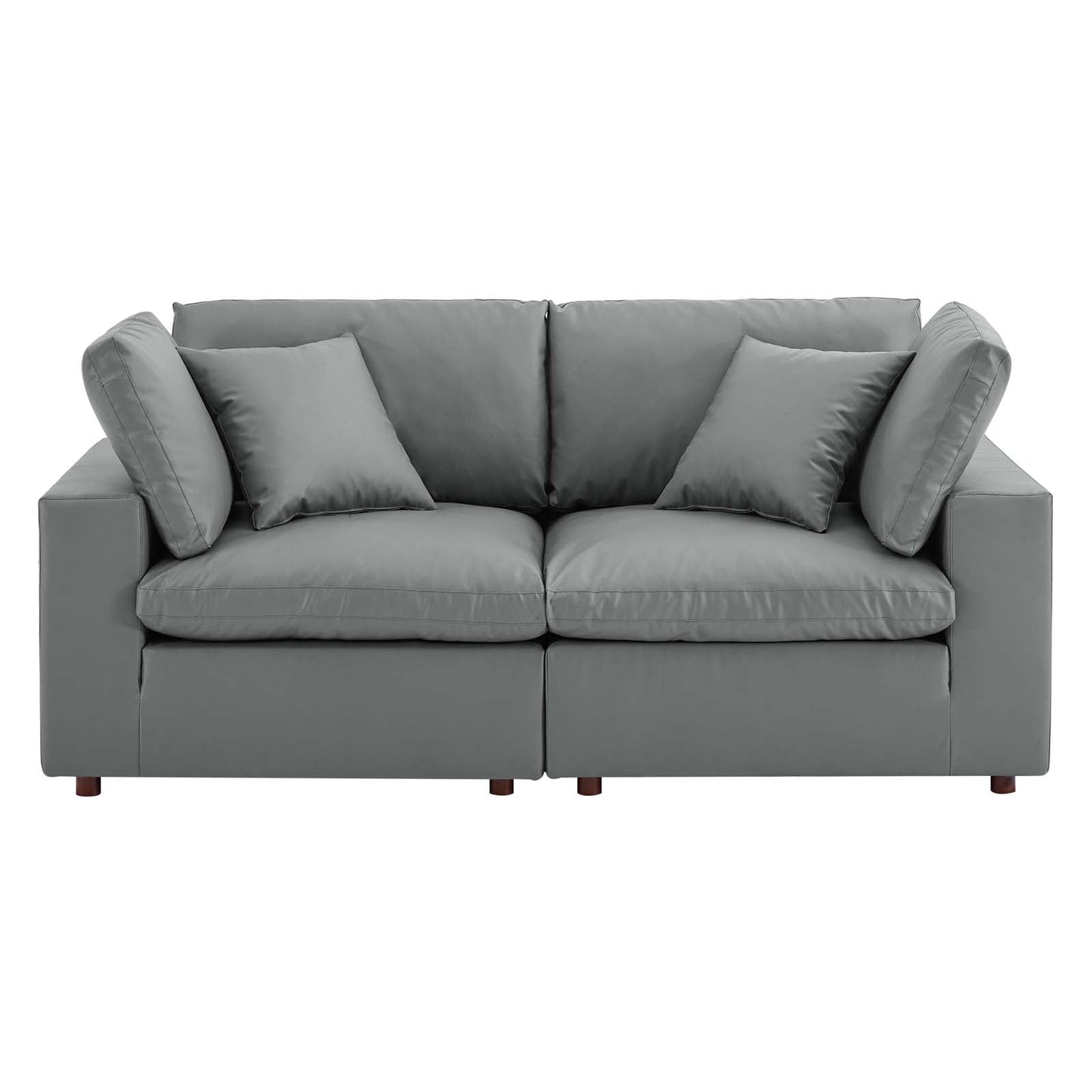 Modway Commix Down Filled Overstuffed Vegan Leather Loveseat | Loveseats | 