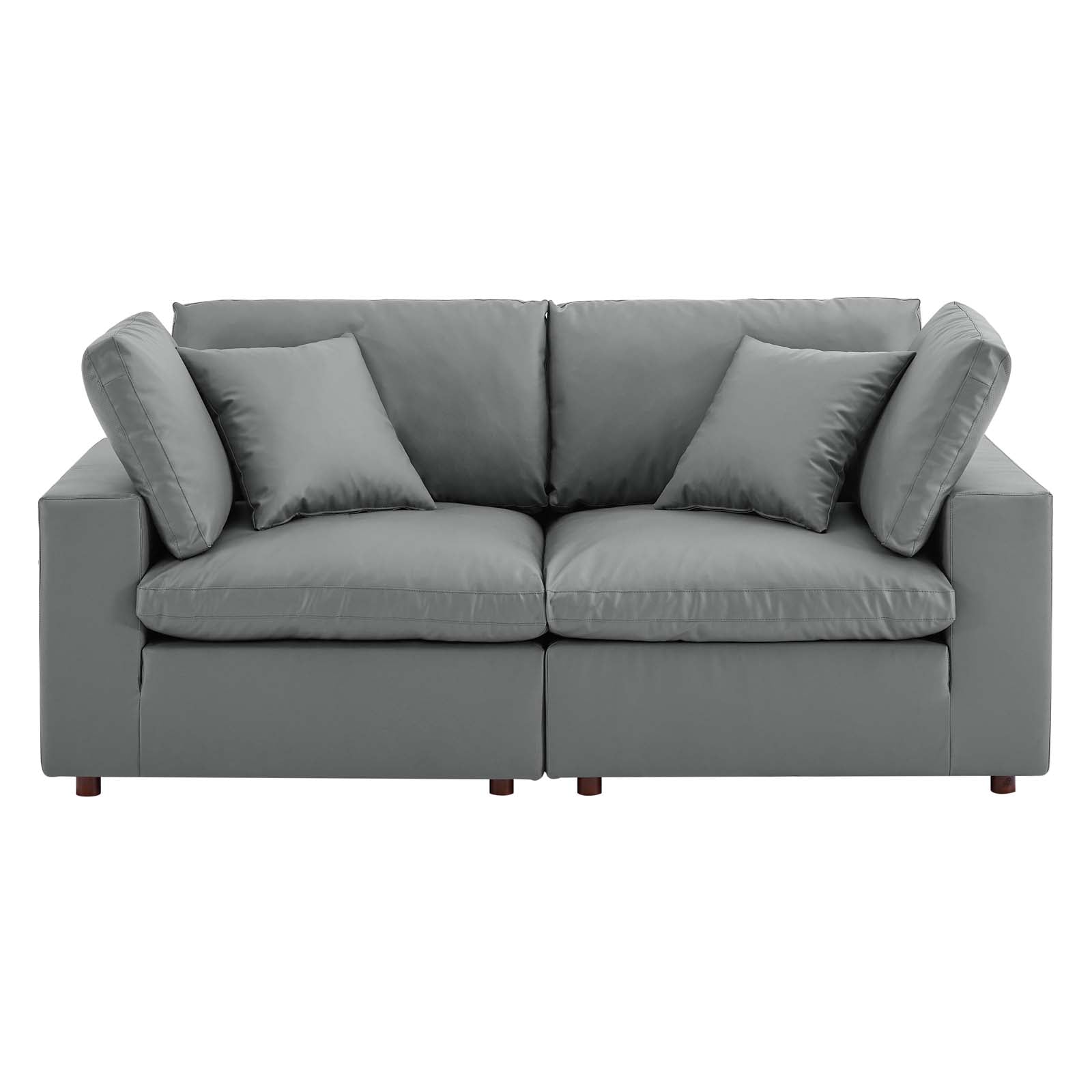 Modway Commix Down Filled Overstuffed Vegan Leather Loveseat | Loveseats | 
