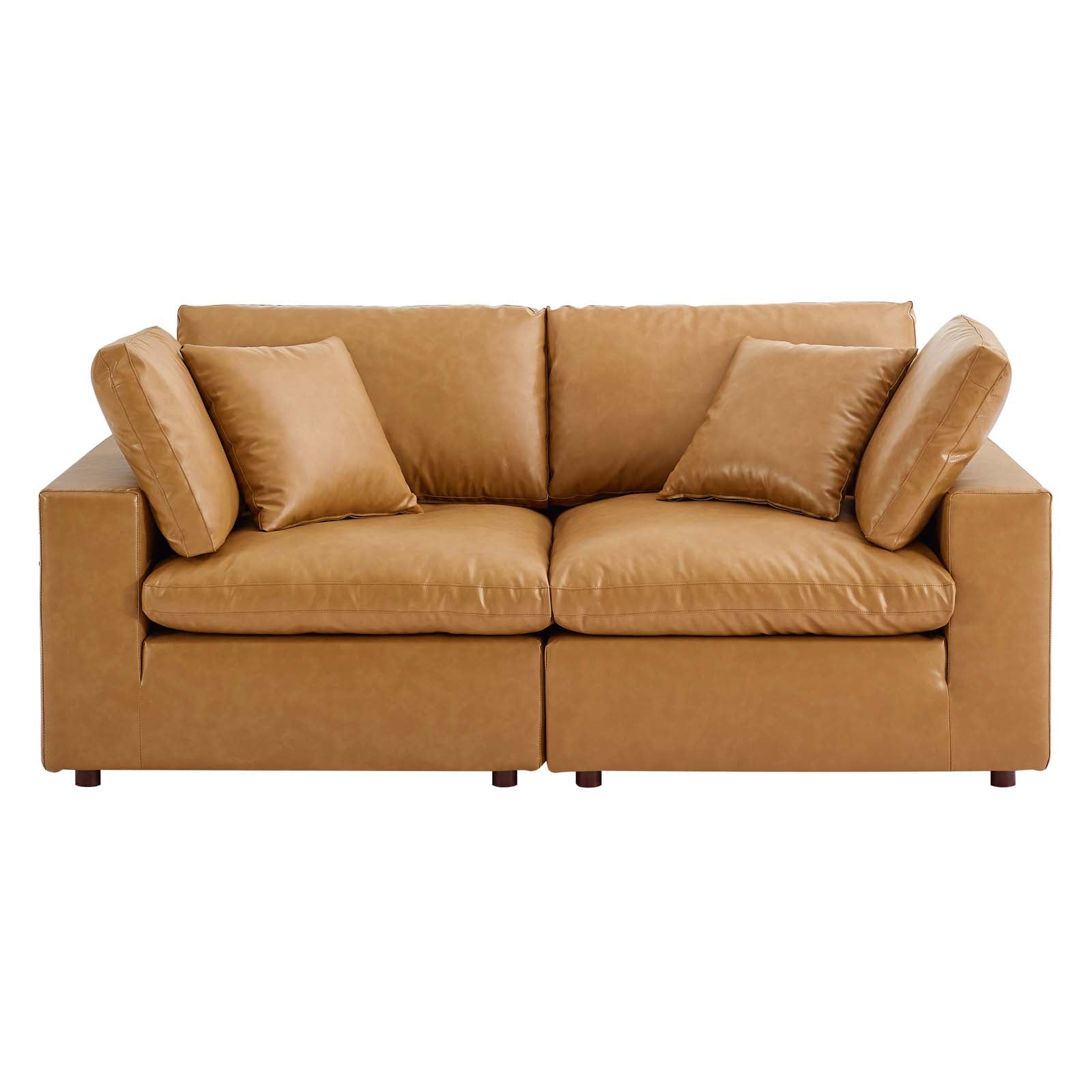 Modway Commix Down Filled Overstuffed Vegan Leather Loveseat | Loveseats | 
