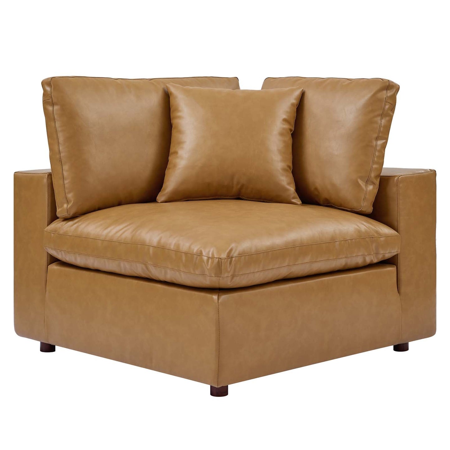 Modway Commix Down Filled Overstuffed Vegan Leather Loveseat | Loveseats | 