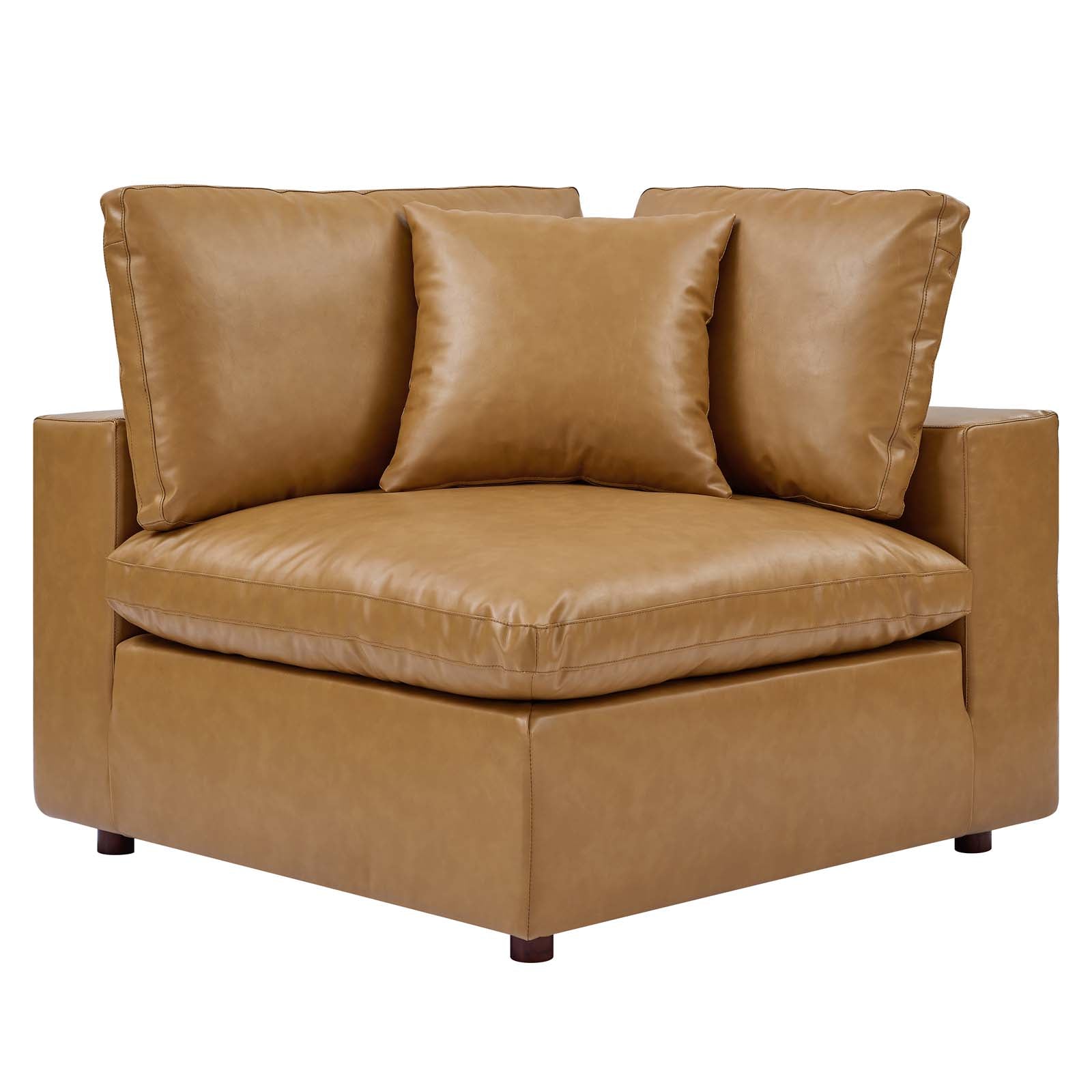 Modway Commix Down Filled Overstuffed Vegan Leather Loveseat | Loveseats | 