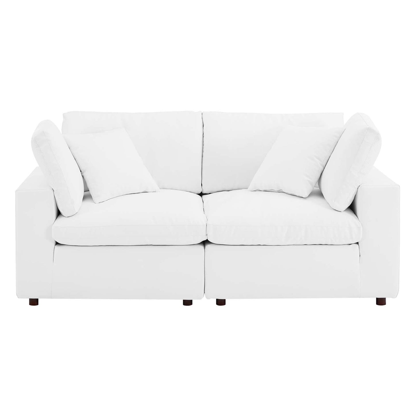 Modway Commix Down Filled Overstuffed Vegan Leather Loveseat | Loveseats | 